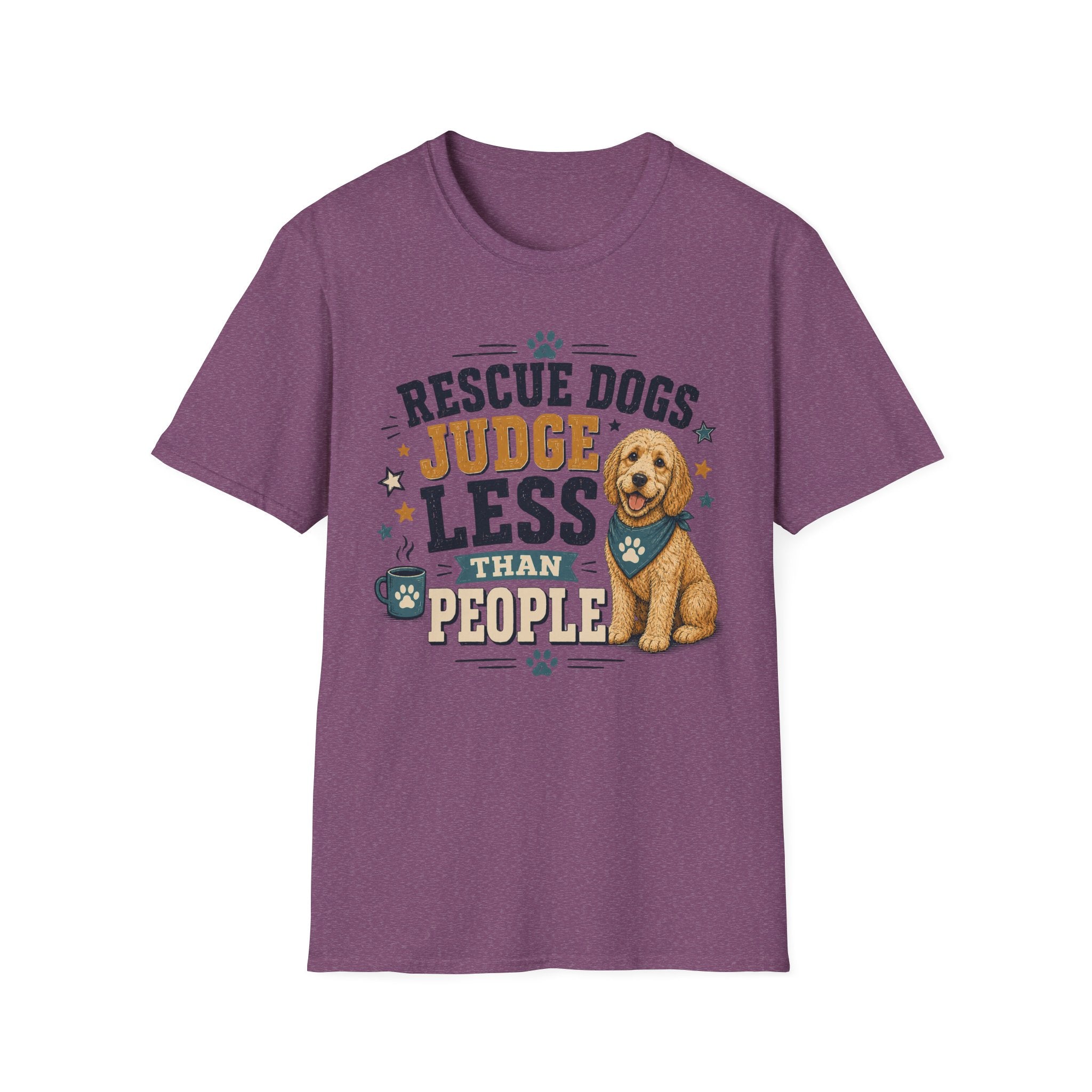 Rescue Dogs Judge Less Than People T-Shirt — Cute Golden Doodle Rescue Tee