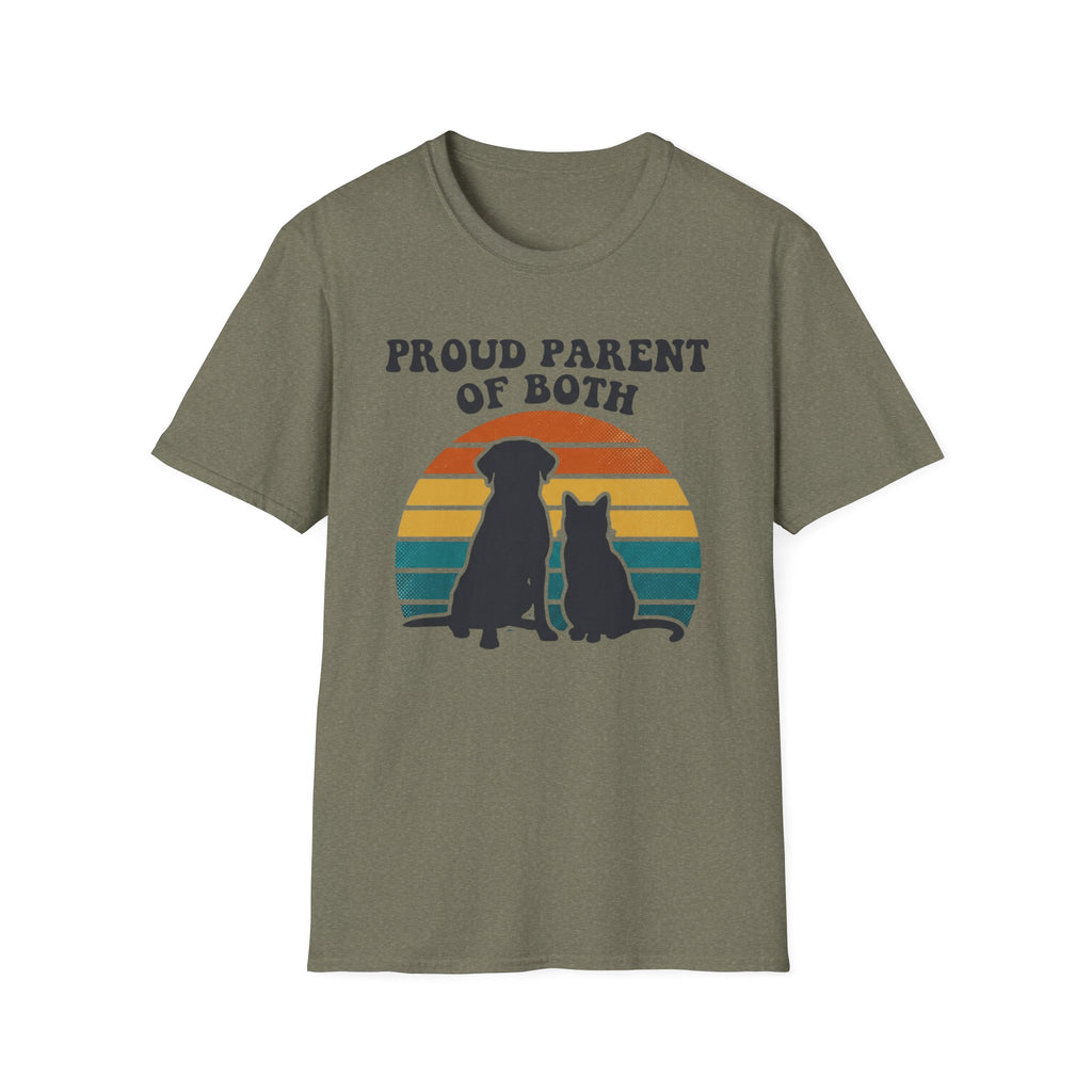 Proud Parent of Both T‑Shirt — Dog & Cat Pet Lover Tee