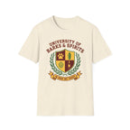 University of Barks & Spirits T-Shirt – "In Dogs We Trust" Crest Tee