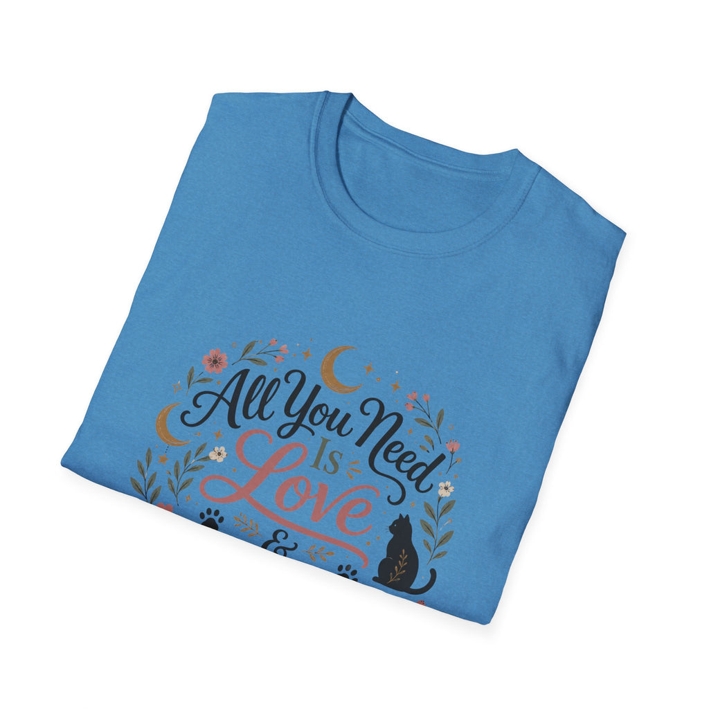 All You Need Is Love & A Cat T-Shirt — Floral Cat Lover Tee