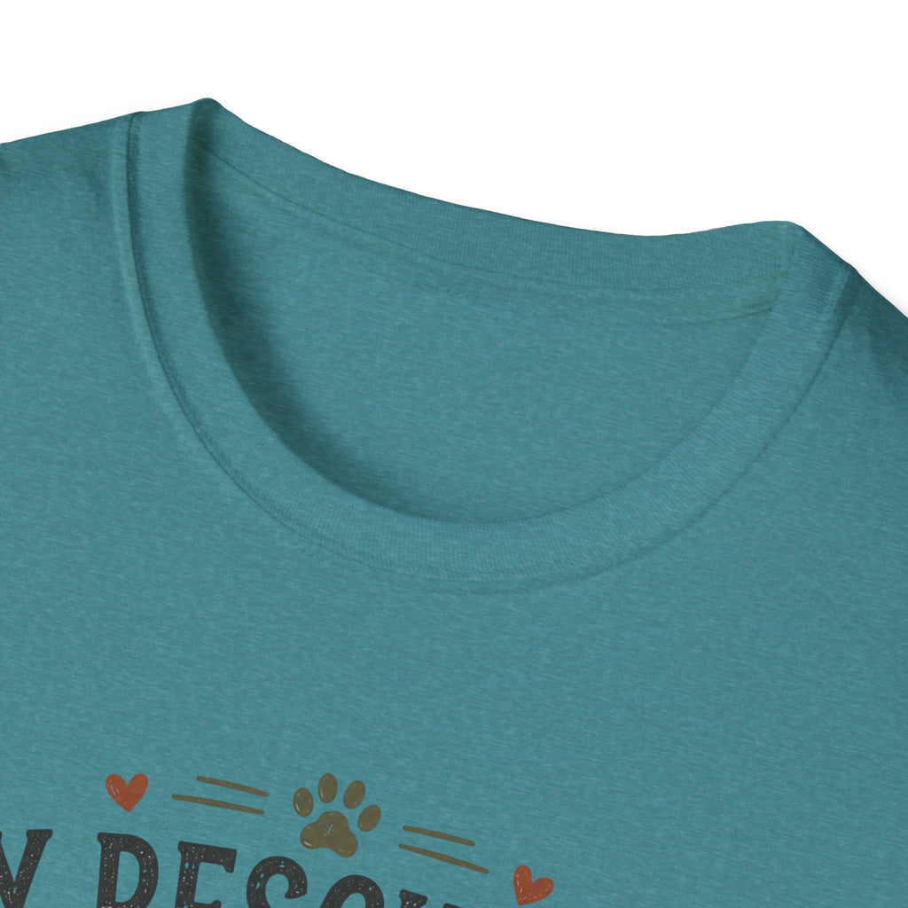 Rescue Dog T-Shirt — "My Rescue Dog Came With Emotional Baggage" Cute Adopted Pup Tee