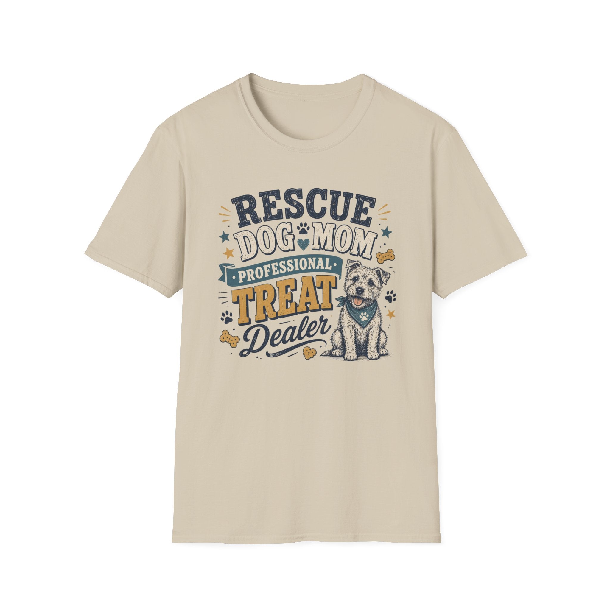 Rescue Dog Mom T-Shirt — "Professional Treat Dealer" Cute Rescue Puppy Tee