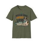 Rescue Dogs Judge Less Than People T-Shirt — Cute St. Bernard Rescue Tee