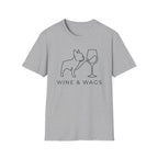 Wine & Wags T-Shirt — Dog and Wine Glass Tee