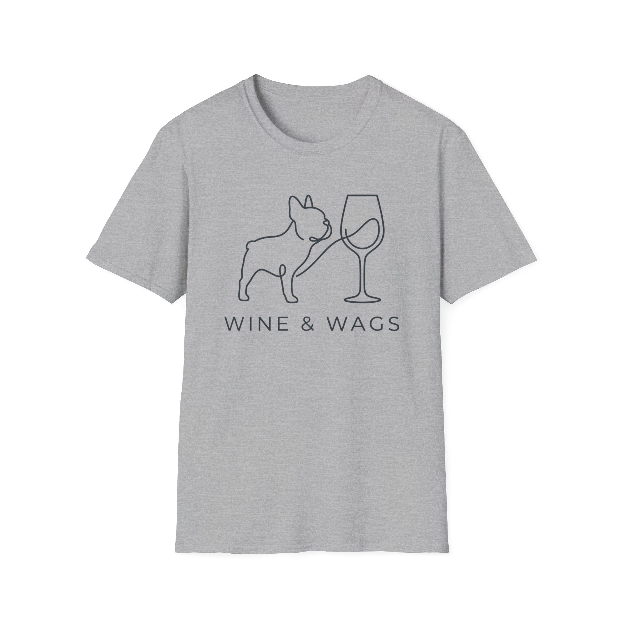 Wine & Wags T-Shirt — Dog and Wine Glass Tee