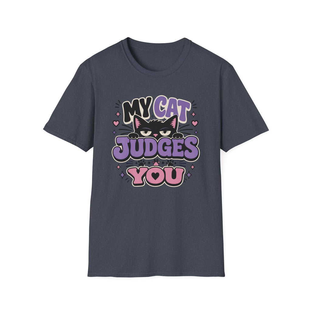 'My Cat Judges You' Cute Funny Cat Graphic Tee