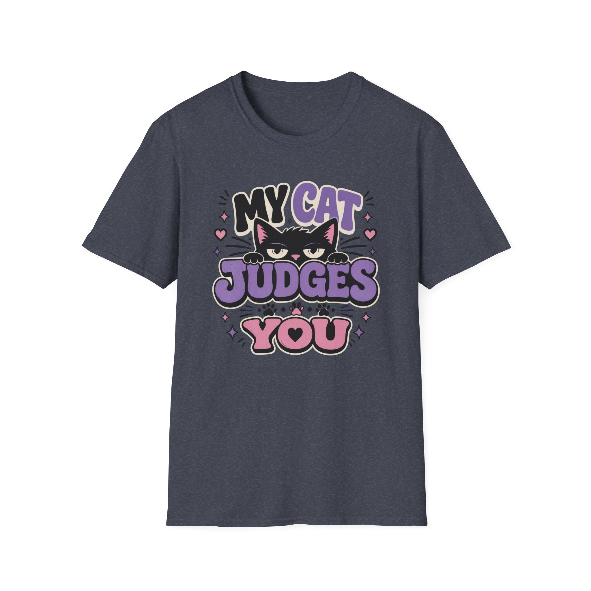 'My Cat Judges You' Cute Funny Cat Graphic Tee
