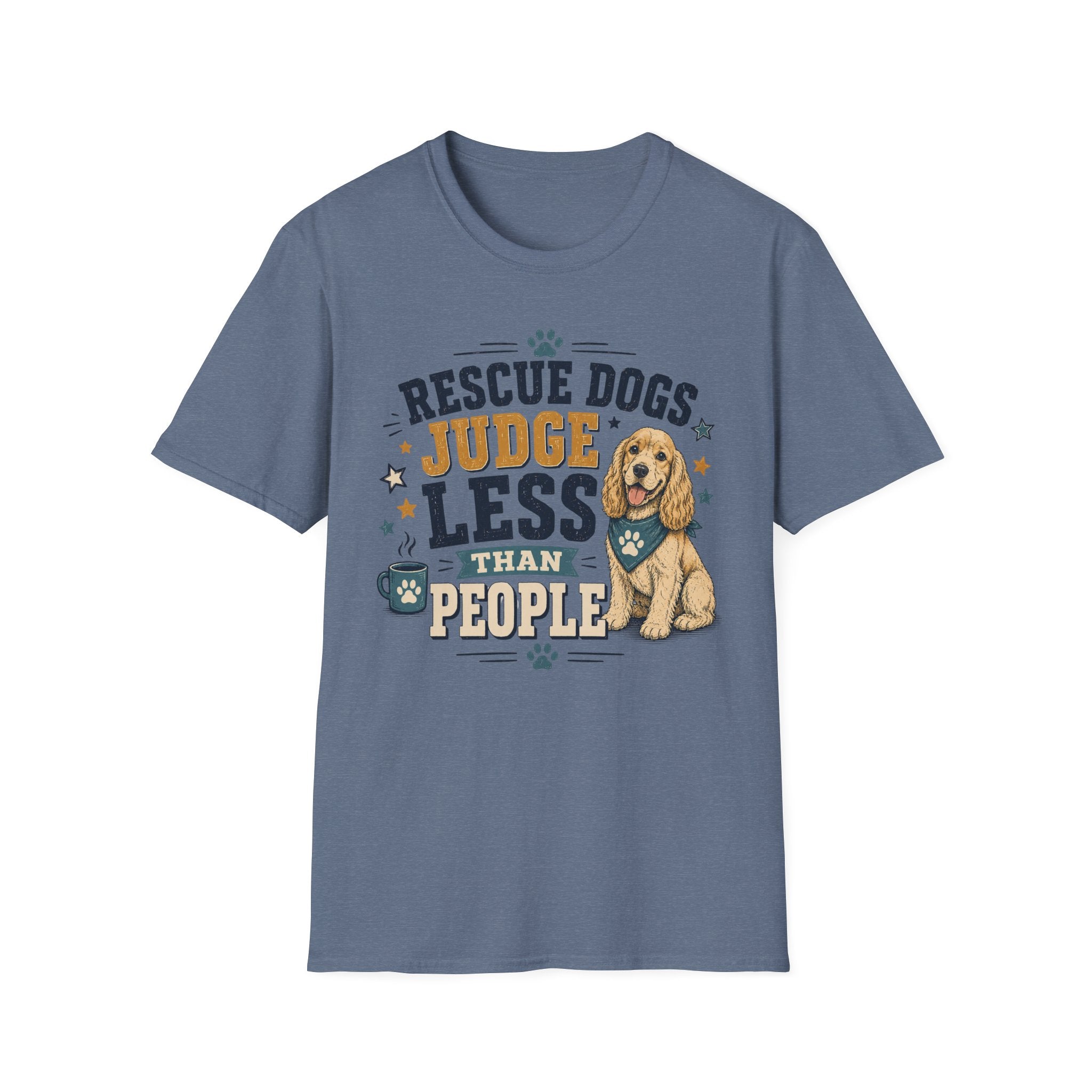 Rescue Dogs Judge Less Than People T-Shirt — Cute Cocker Spaniel Rescue Tee