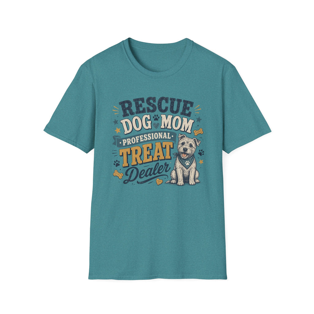 Rescue Dog Mom T-Shirt — "Professional Treat Dealer" Cute Rescue Puppy Tee
