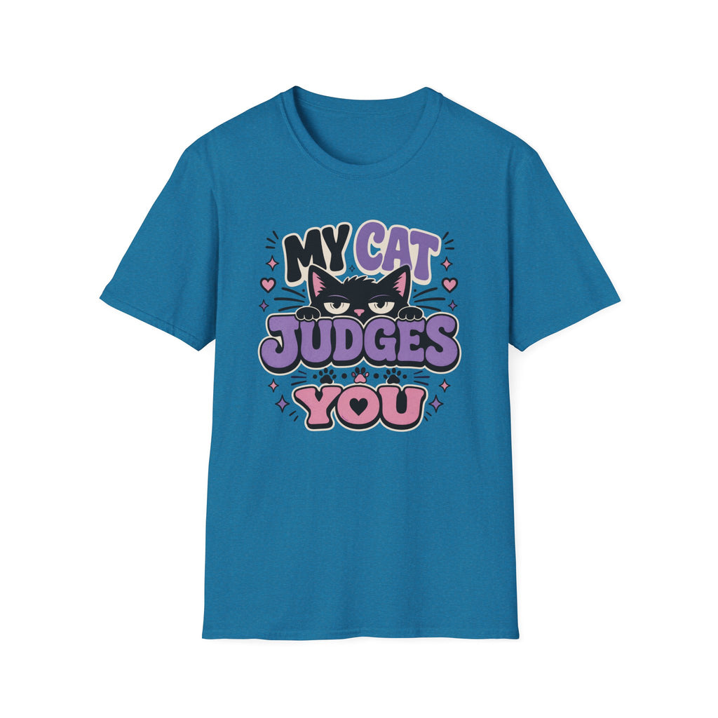 'My Cat Judges You' Cute Funny Cat Graphic Tee