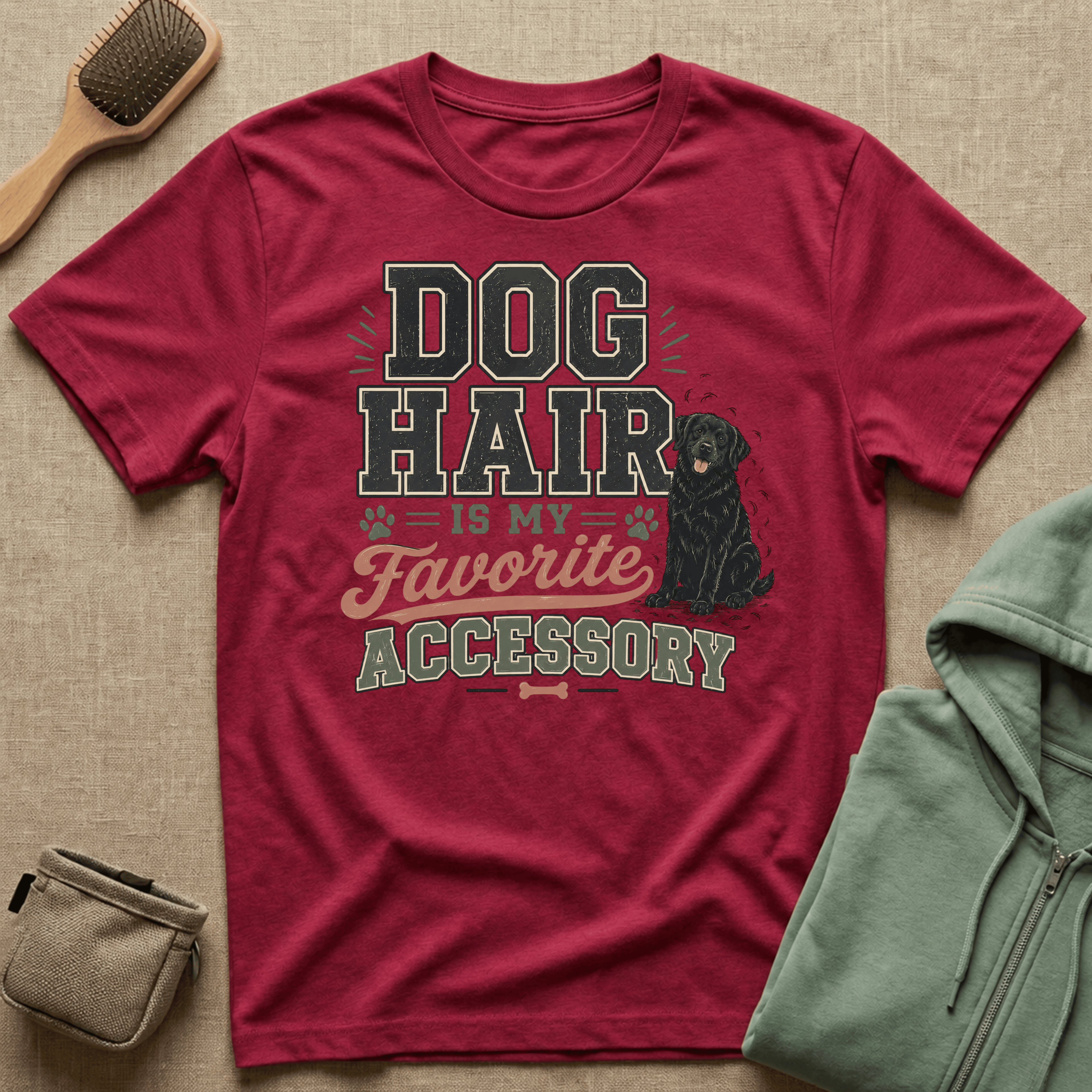Dog Hair Is My Favorite Accessory T-Shirt — Black Lab Dog Lover Tee