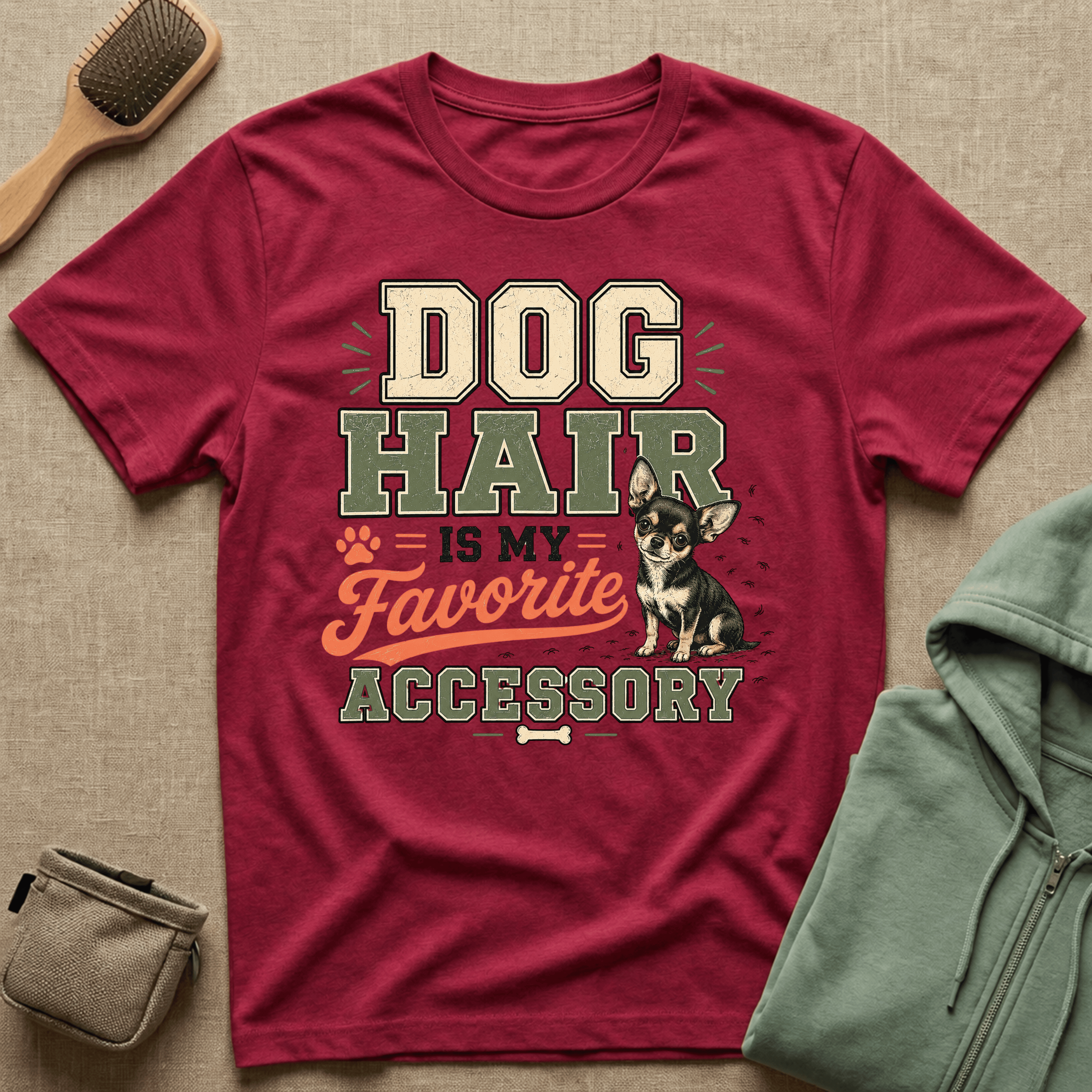 Dog Hair Is My Favorite Accessory T-Shirt — Chihuahua Dog Lover Tee