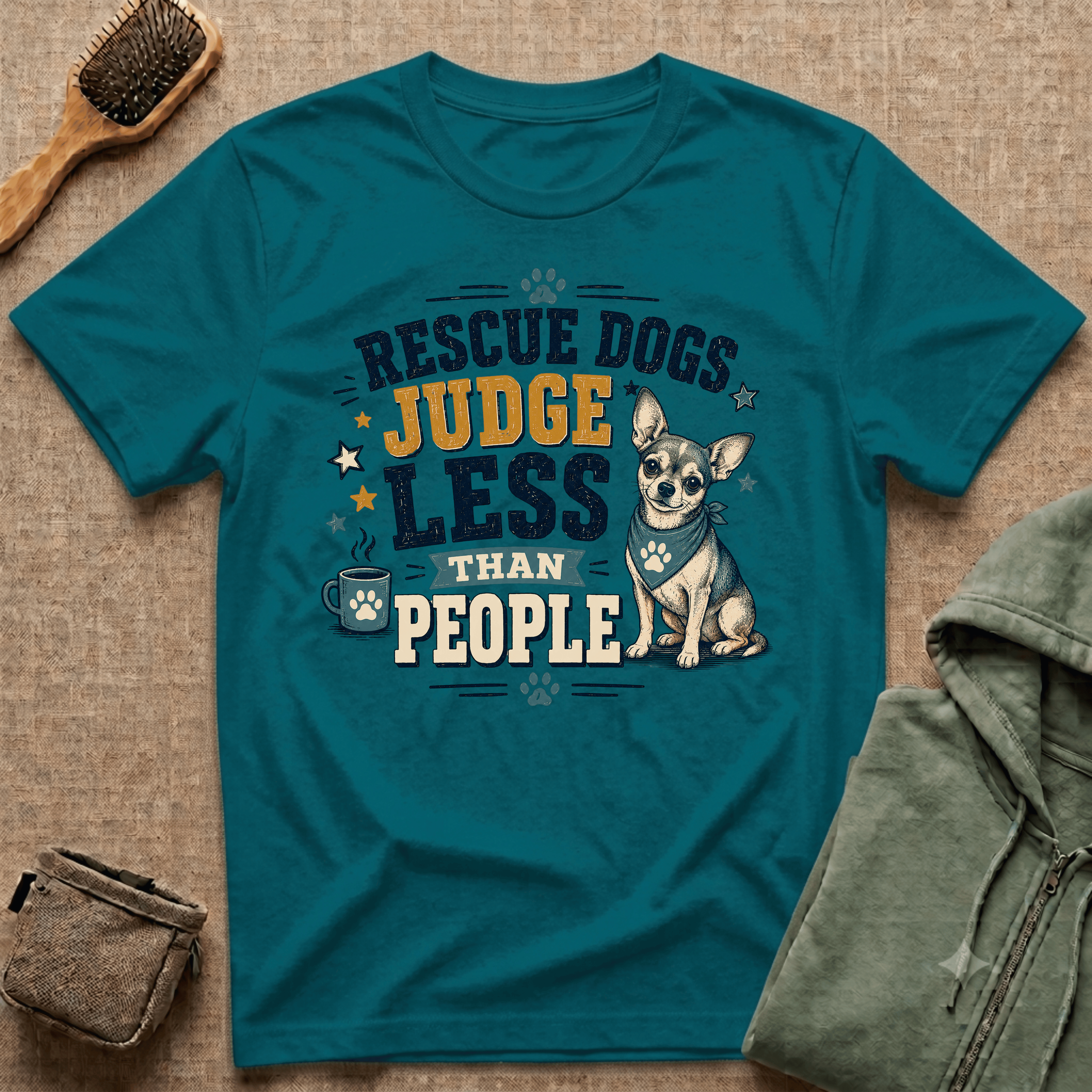 Rescue Dogs Judge Less Than People T-Shirt — Cute Chihuahua Rescue Tee