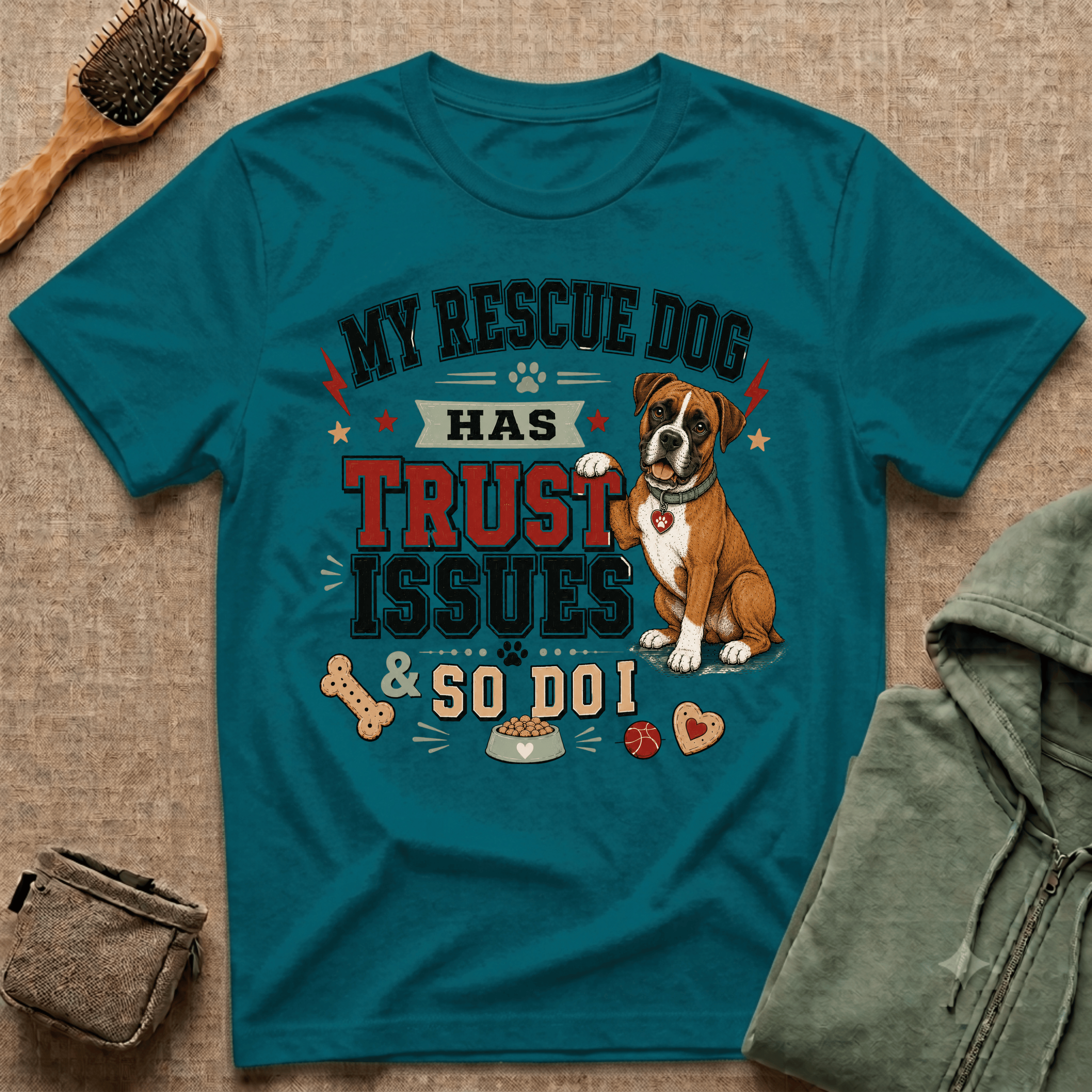 My Rescue Dog Has Trust Issues T-Shirt —Boxer Rescue Dog Owner Tee