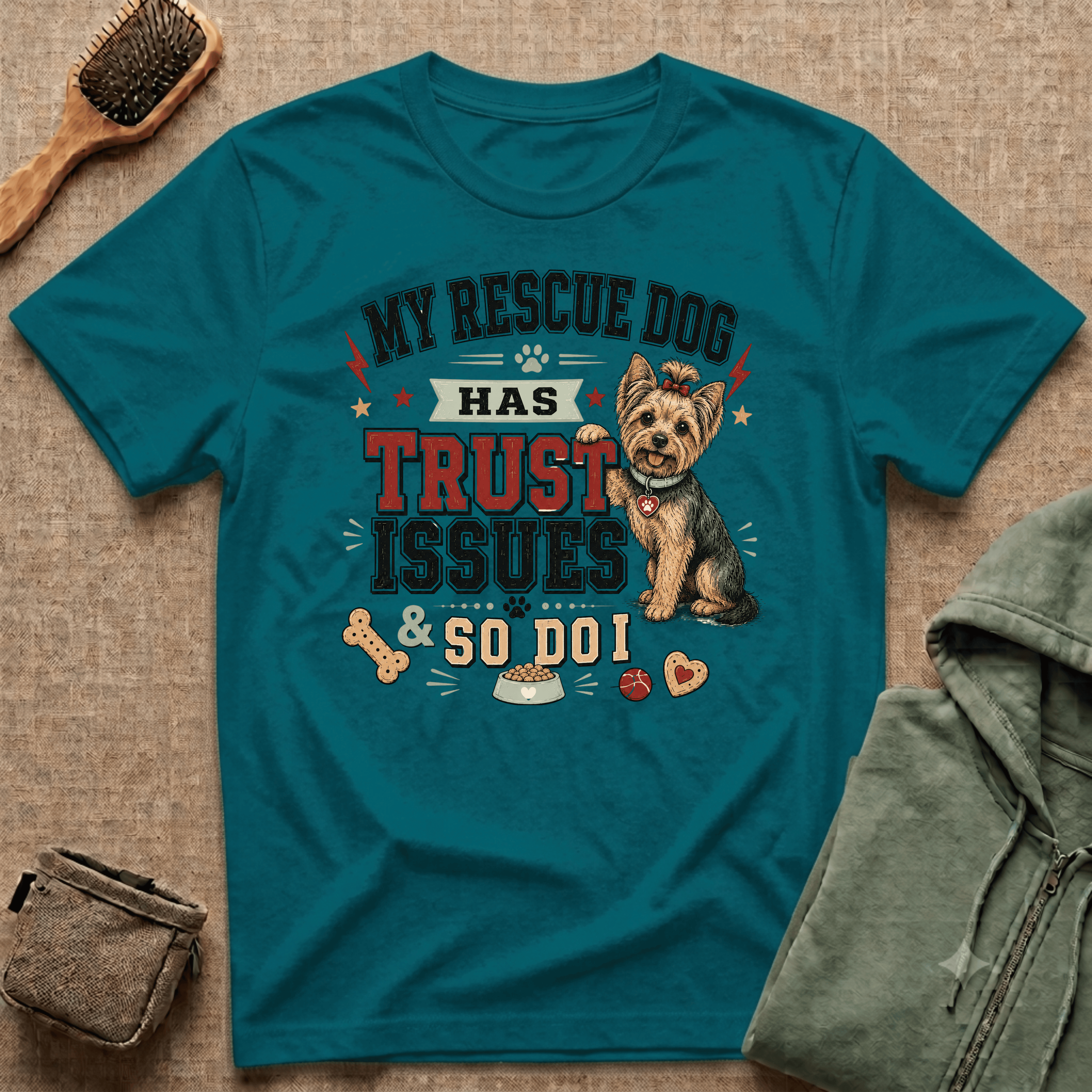 My Rescue Dog Has Trust Issues T-Shirt —Yorki Rescue Dog Owner Tee