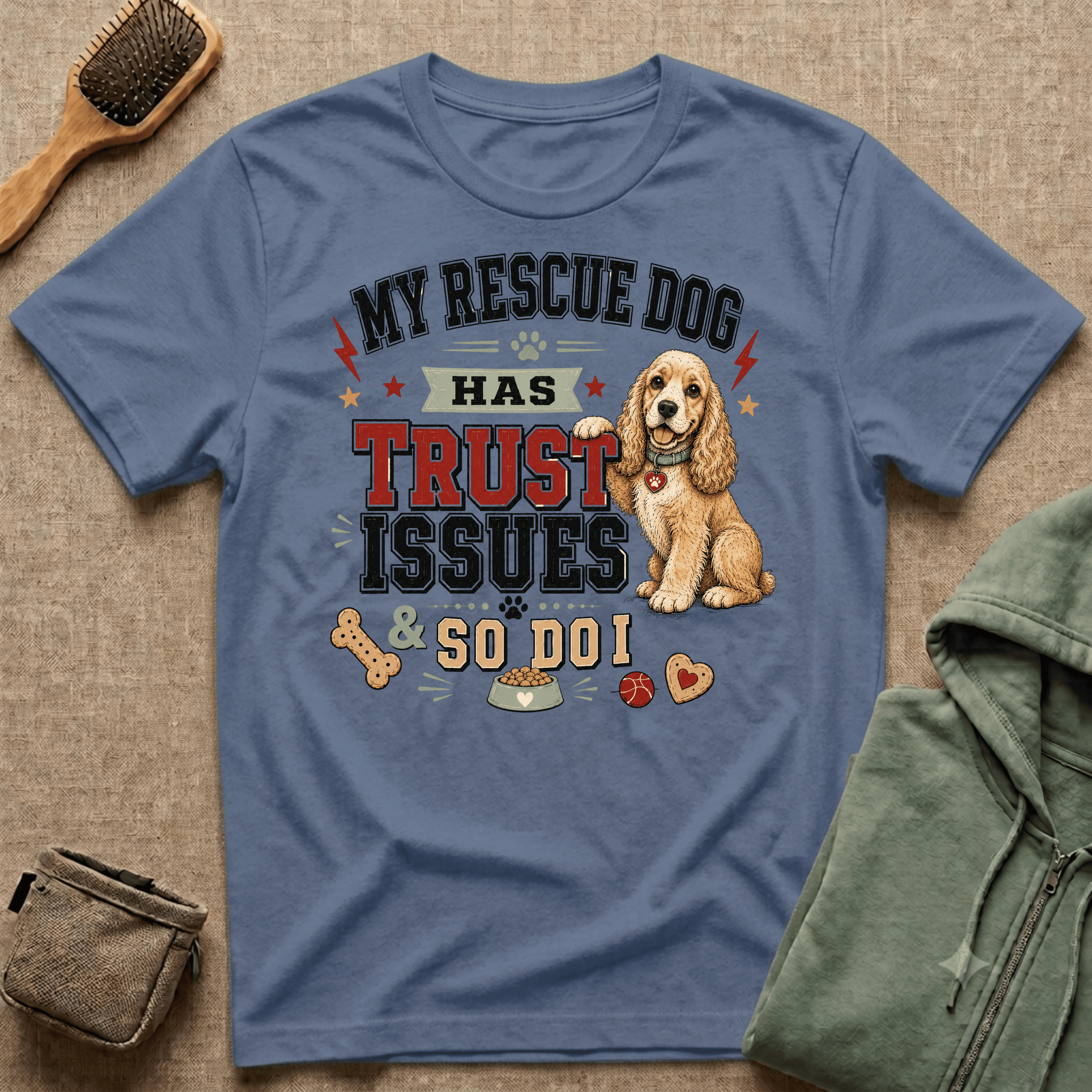 My Rescue Dog Has Trust Issues T-Shirt —Cocker Spaniel Rescue Dog Owner Tee
