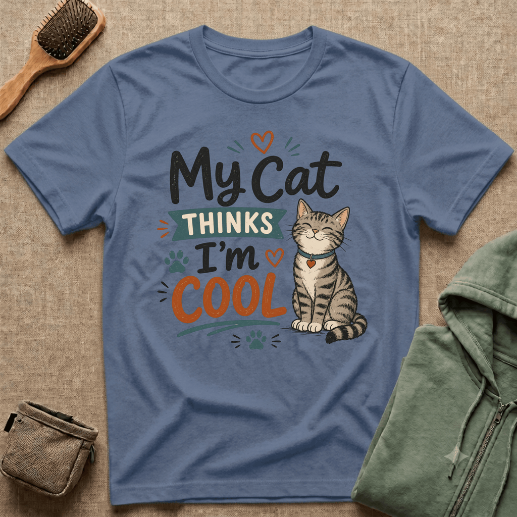 My Cat Thinks I’m Cool T-Shirt – Cute Cat Lover Graphic Tee