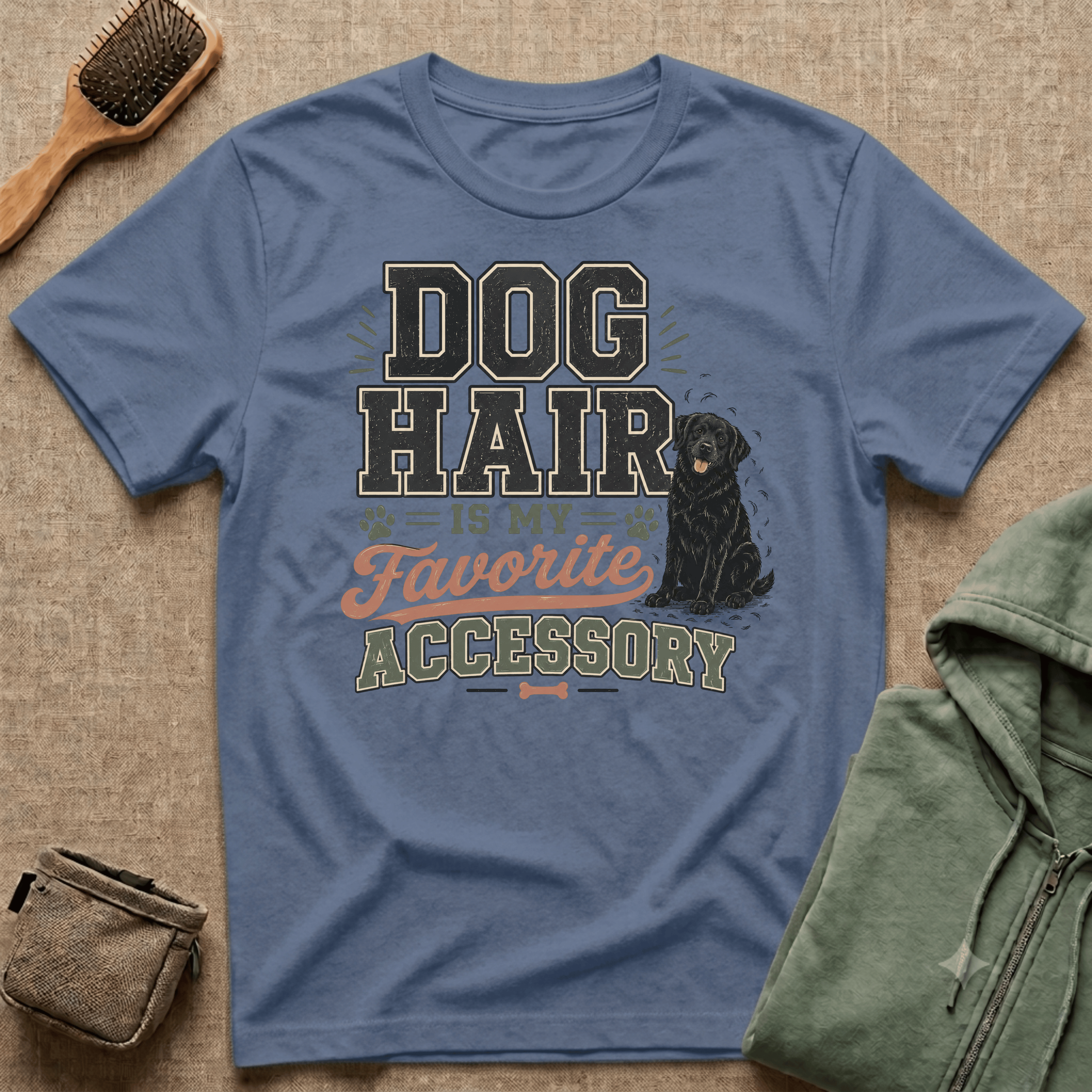 Dog Hair Is My Favorite Accessory T-Shirt — Black Lab Dog Lover Tee