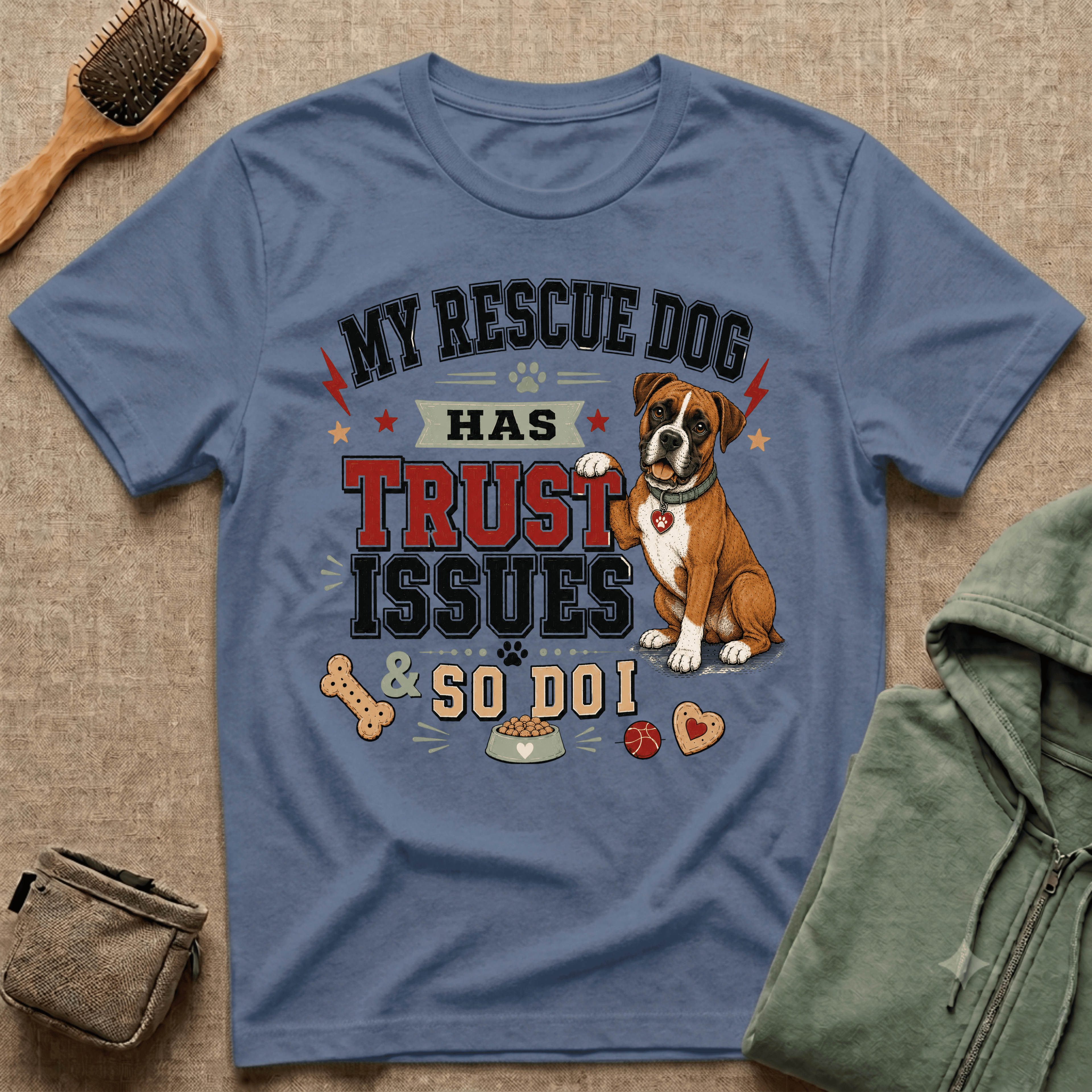 My Rescue Dog Has Trust Issues T-Shirt —Boxer Rescue Dog Owner Tee