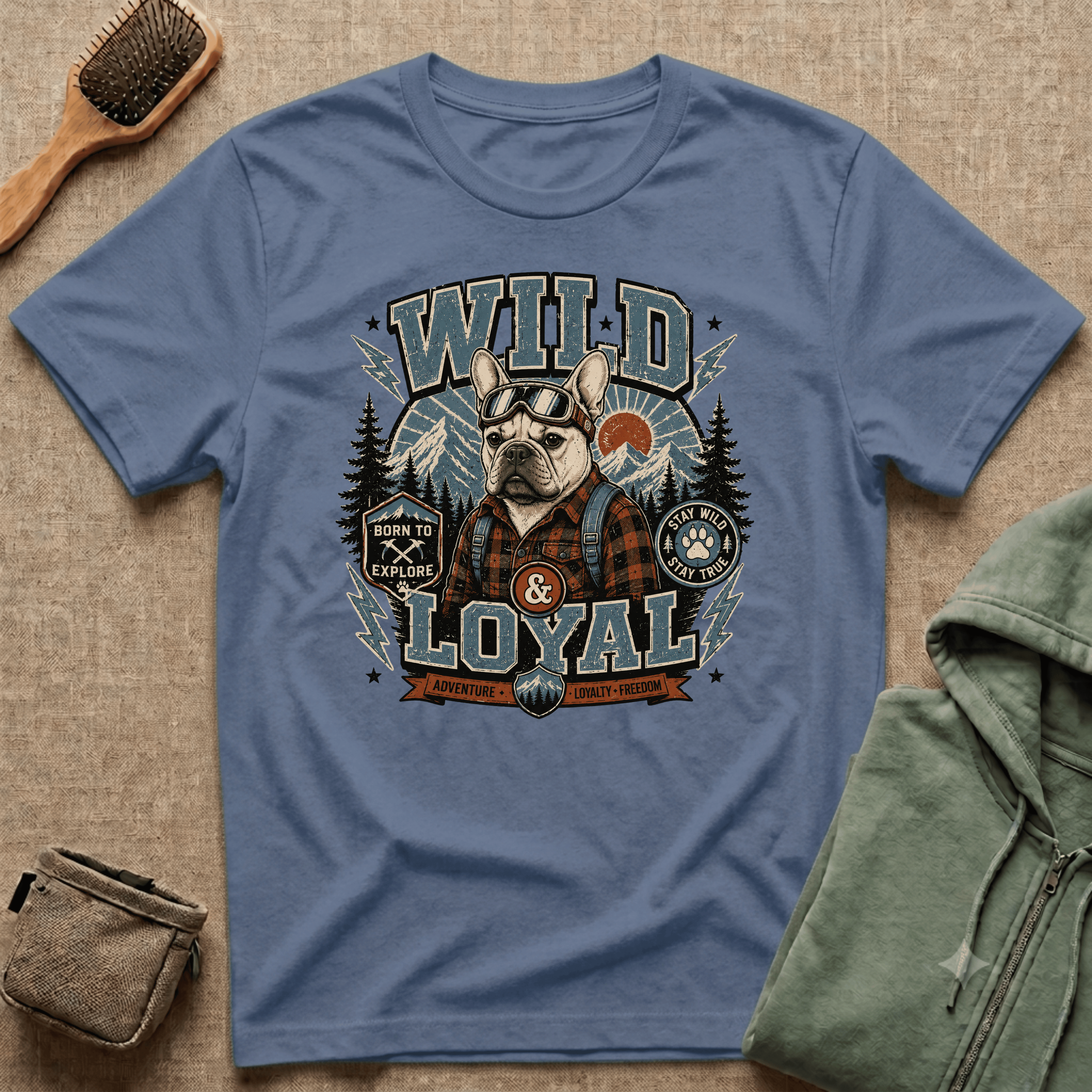 Wild & Loyal French Bulldog T-Shirt — Retro Outdoors Dog Tee