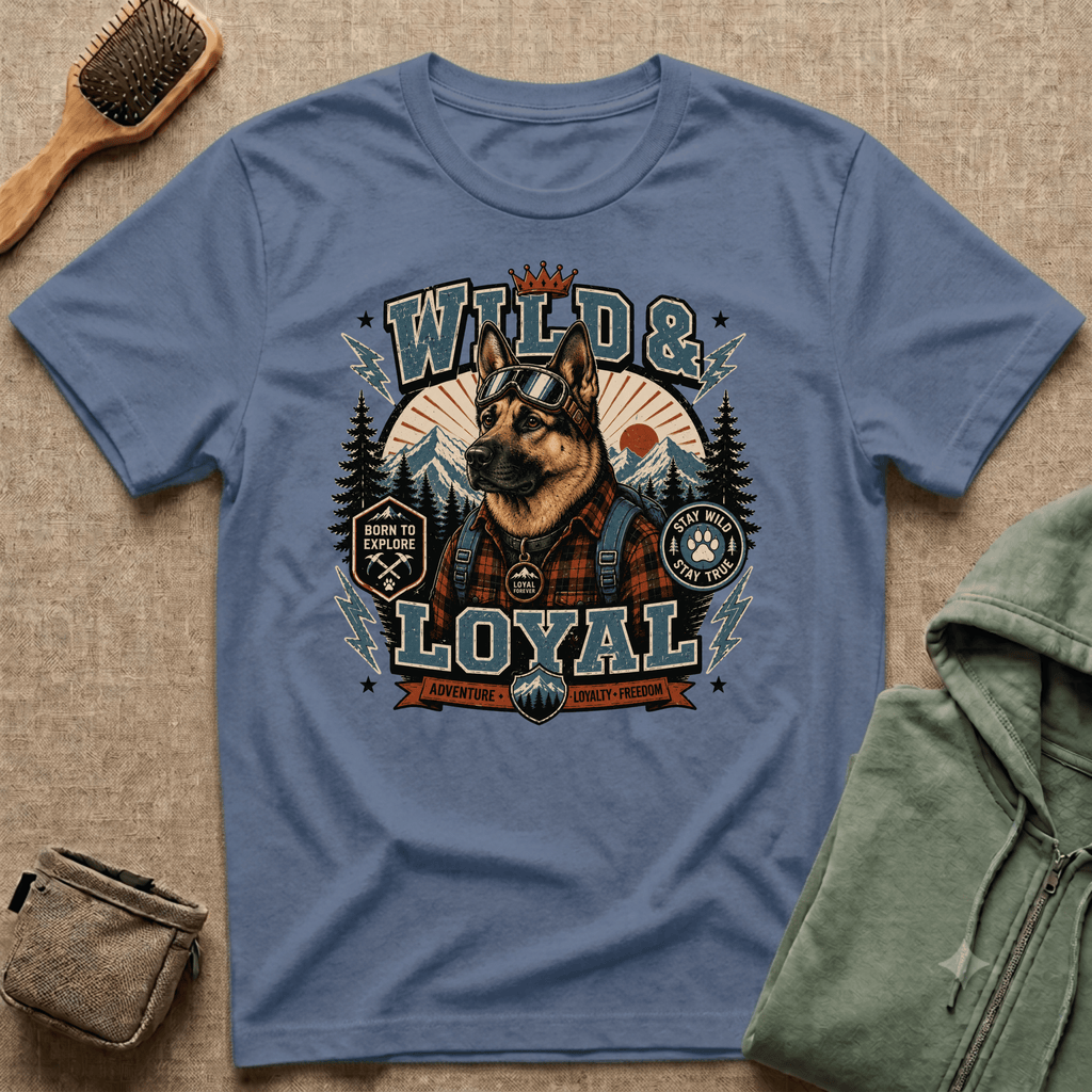 Wild & Loyal German Shepherd T-Shirt — Vintage Outdoor Dog Lover Tee