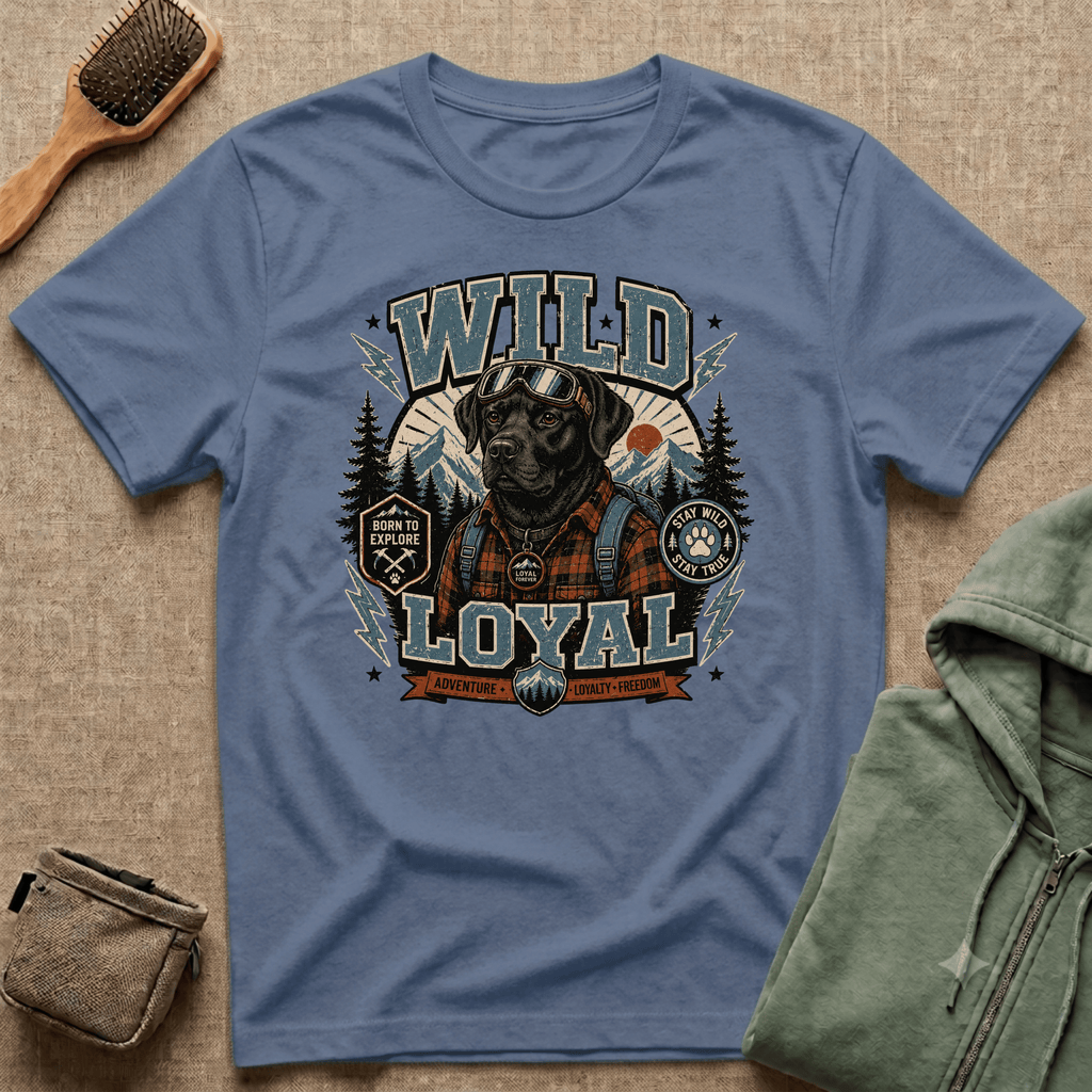 Wild & Loyal Dog T-Shirt — Vintage Lumberjack Black Labrador Design