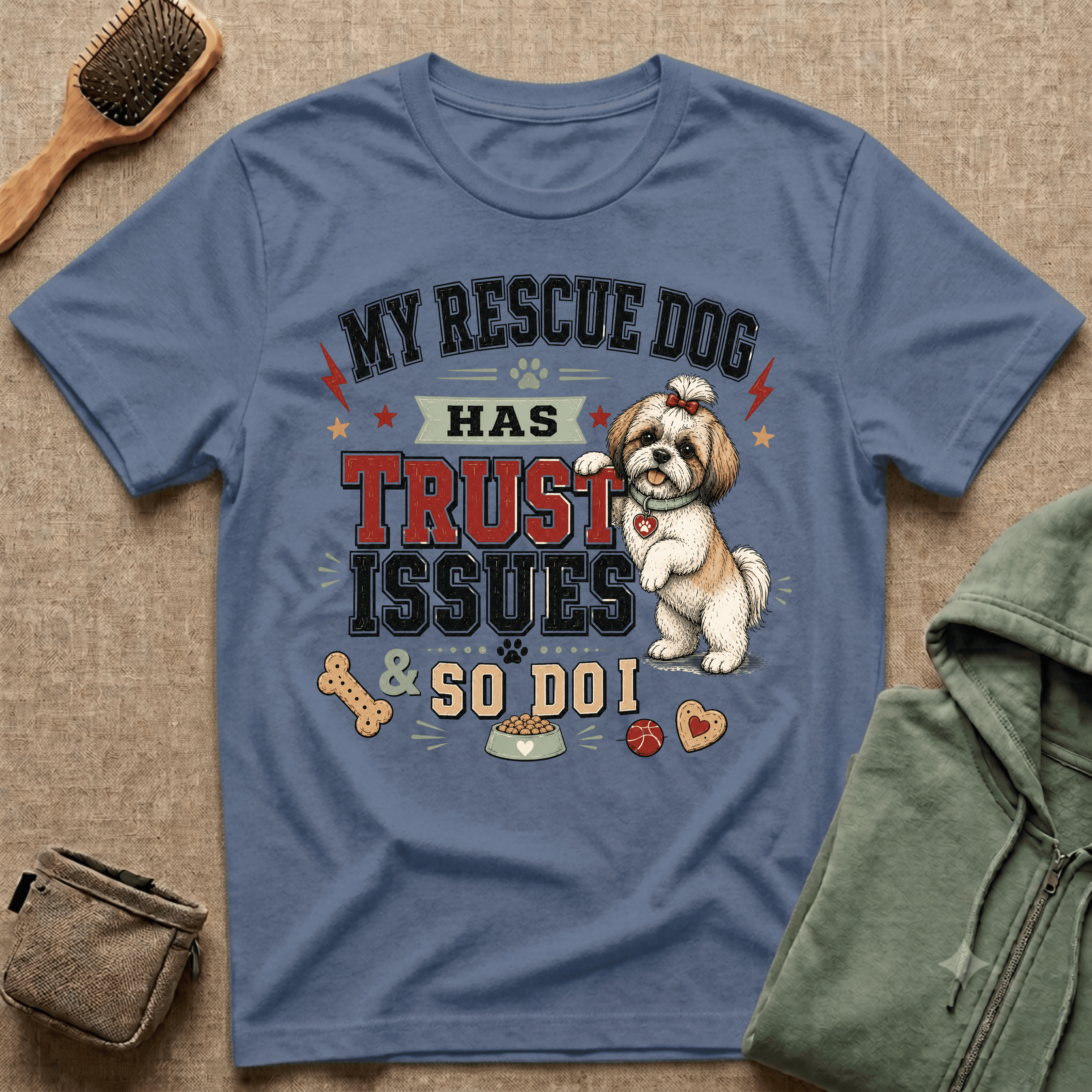 My Rescue Dog Has Trust Issues T-Shirt —Shih Tzu Rescue Dog Owner Tee