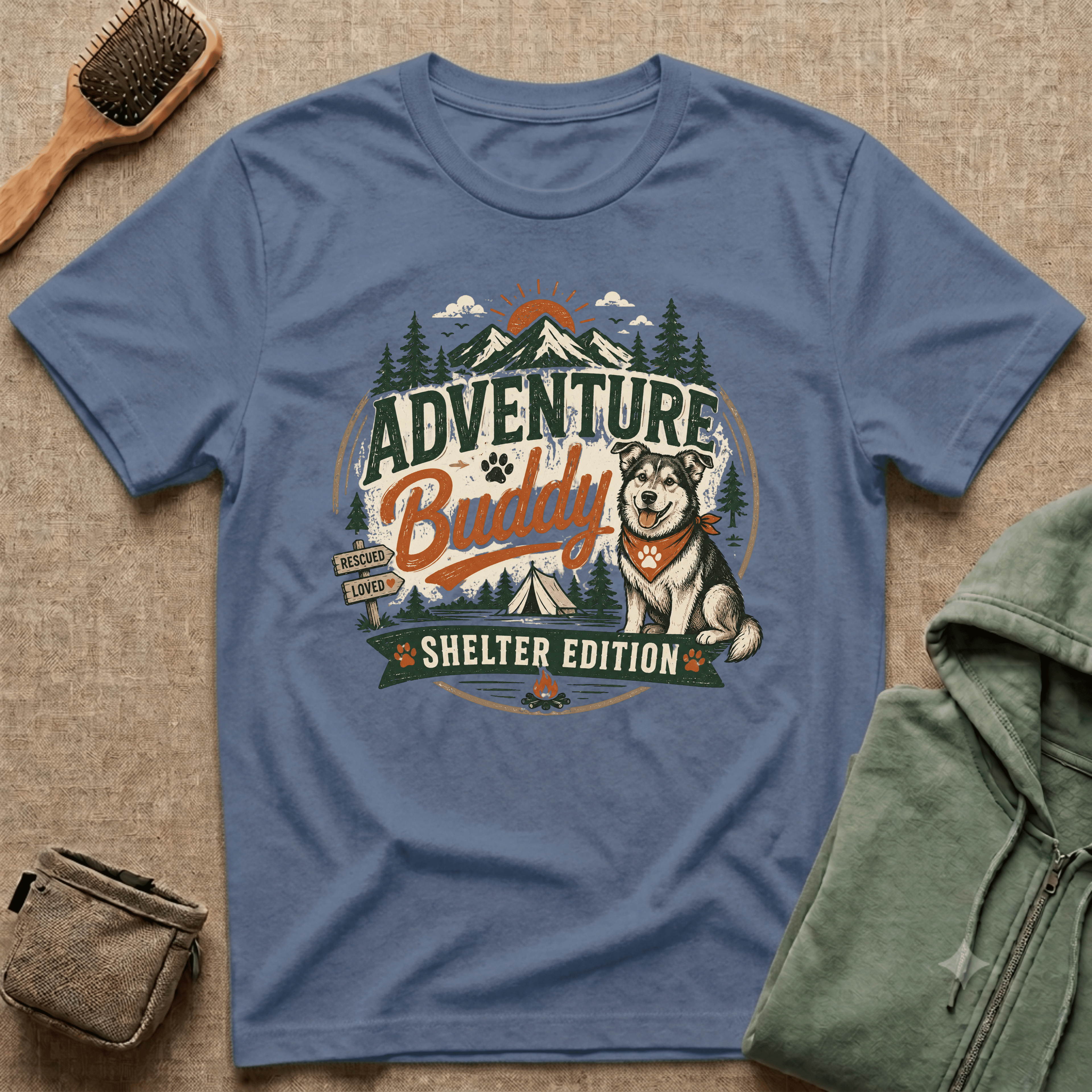 Adventure Buddy T-Shirt — Shelter Edition Dog Hiking Tee