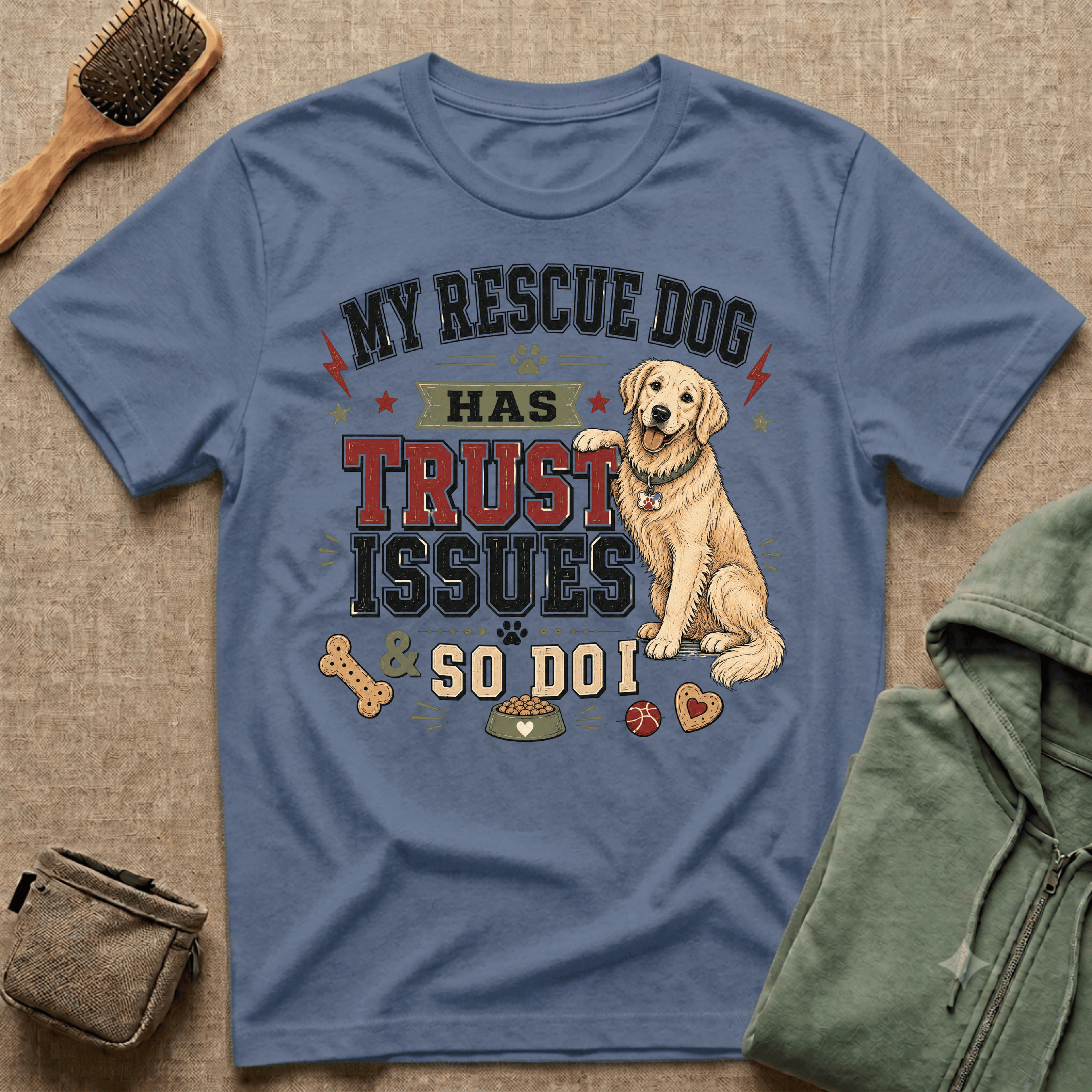 My Rescue Dog Has Trust Issues T-Shirt —Golden Retriever Rescue Dog Owner Tee