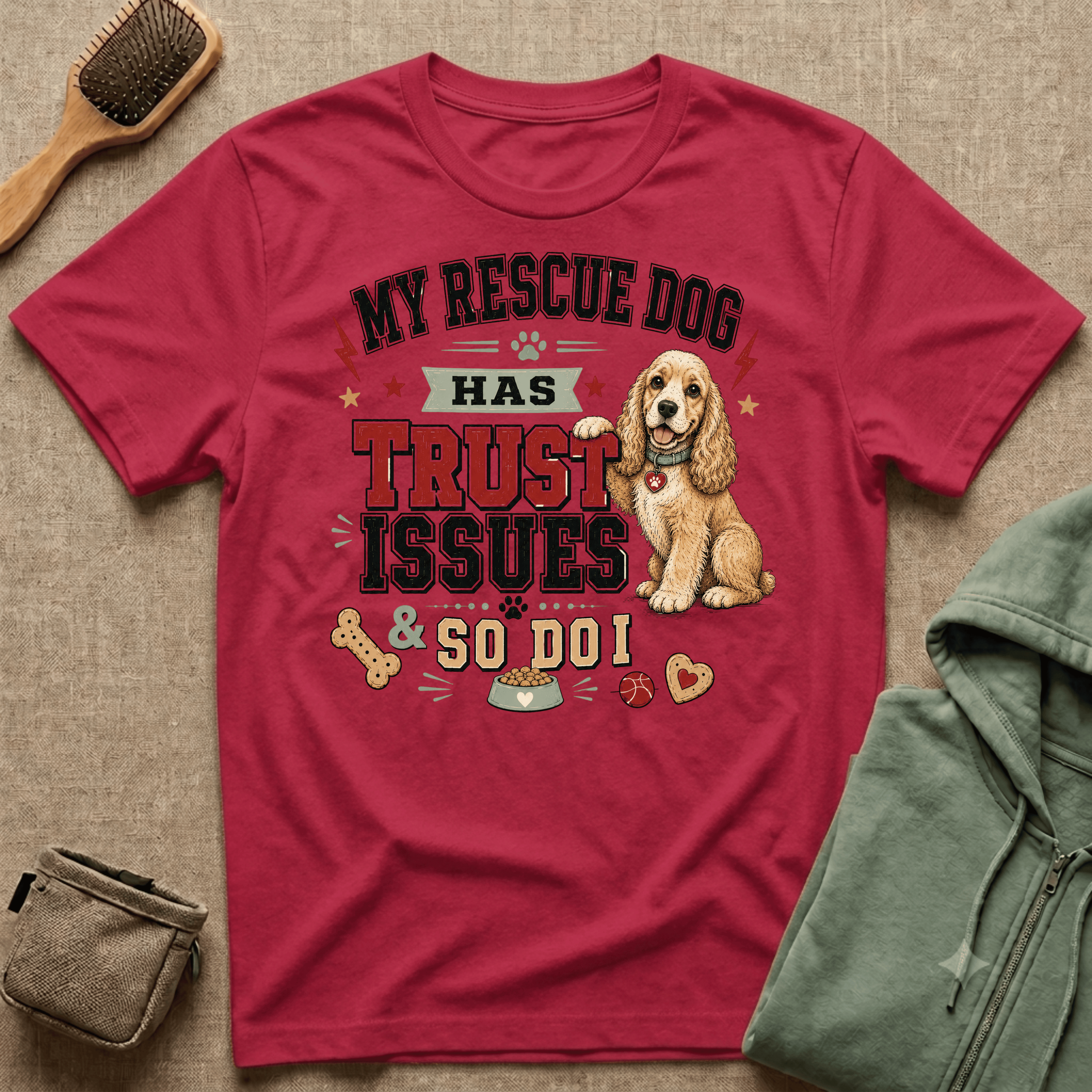 My Rescue Dog Has Trust Issues T-Shirt —Cocker Spaniel Rescue Dog Owner Tee