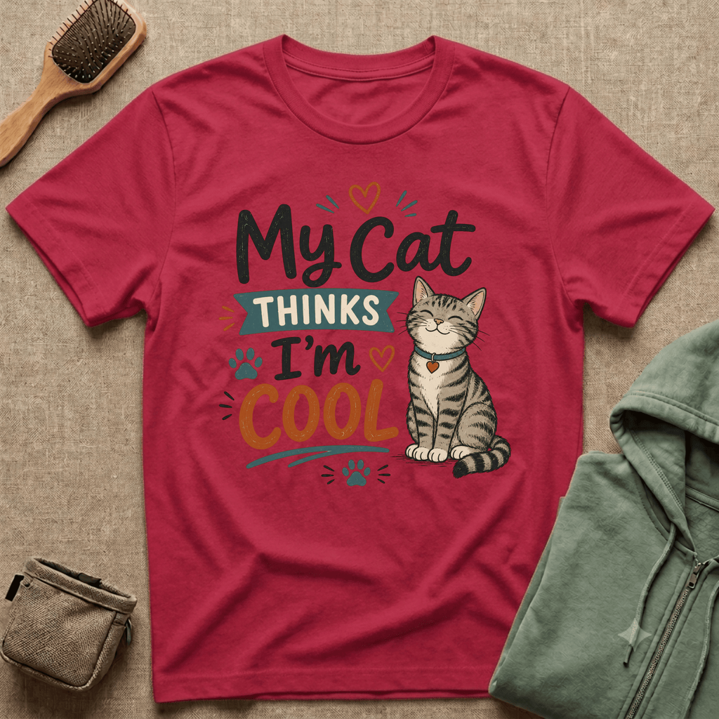 My Cat Thinks I’m Cool T-Shirt – Cute Cat Lover Graphic Tee