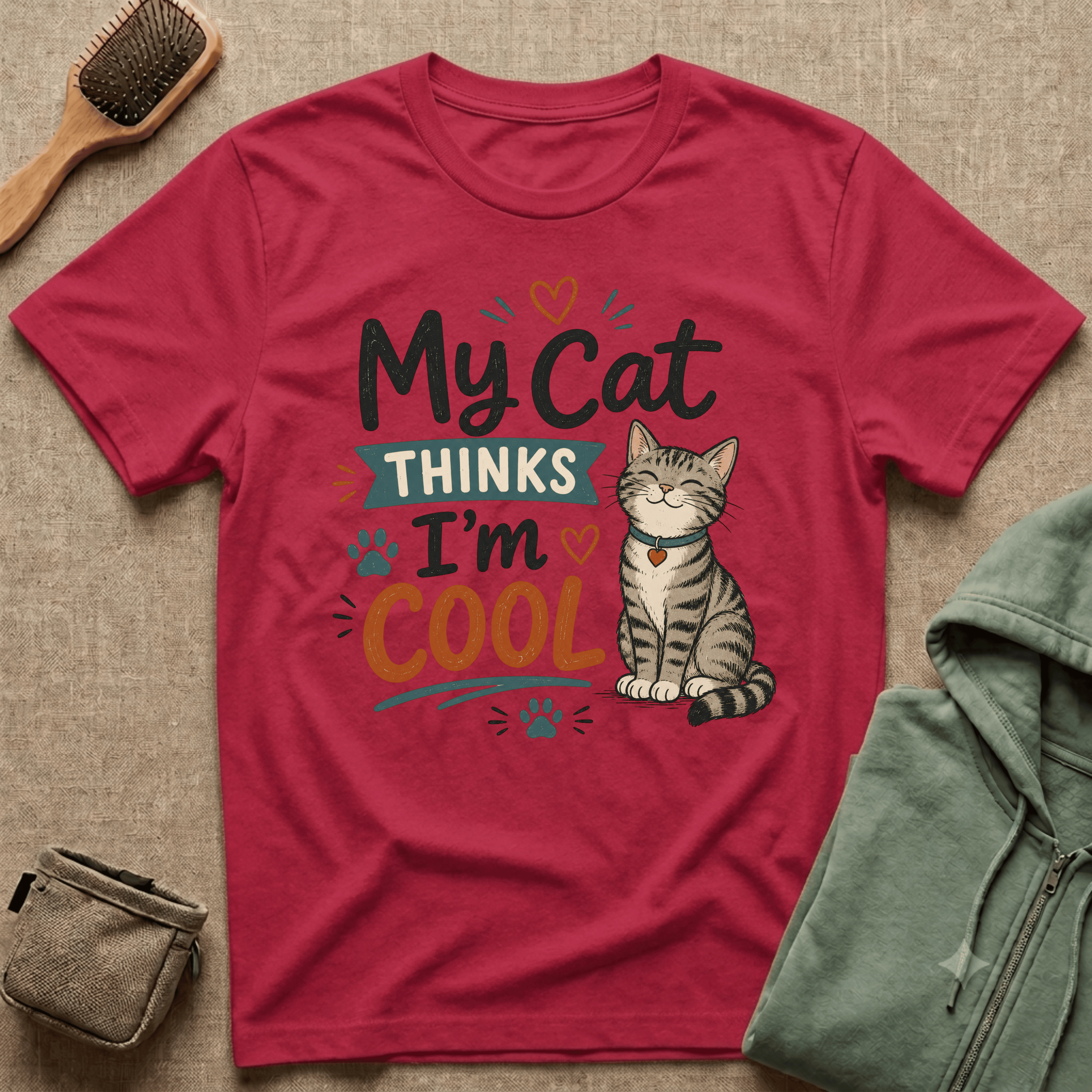 My Cat Thinks I’m Cool T-Shirt – Cute Cat Lover Graphic Tee