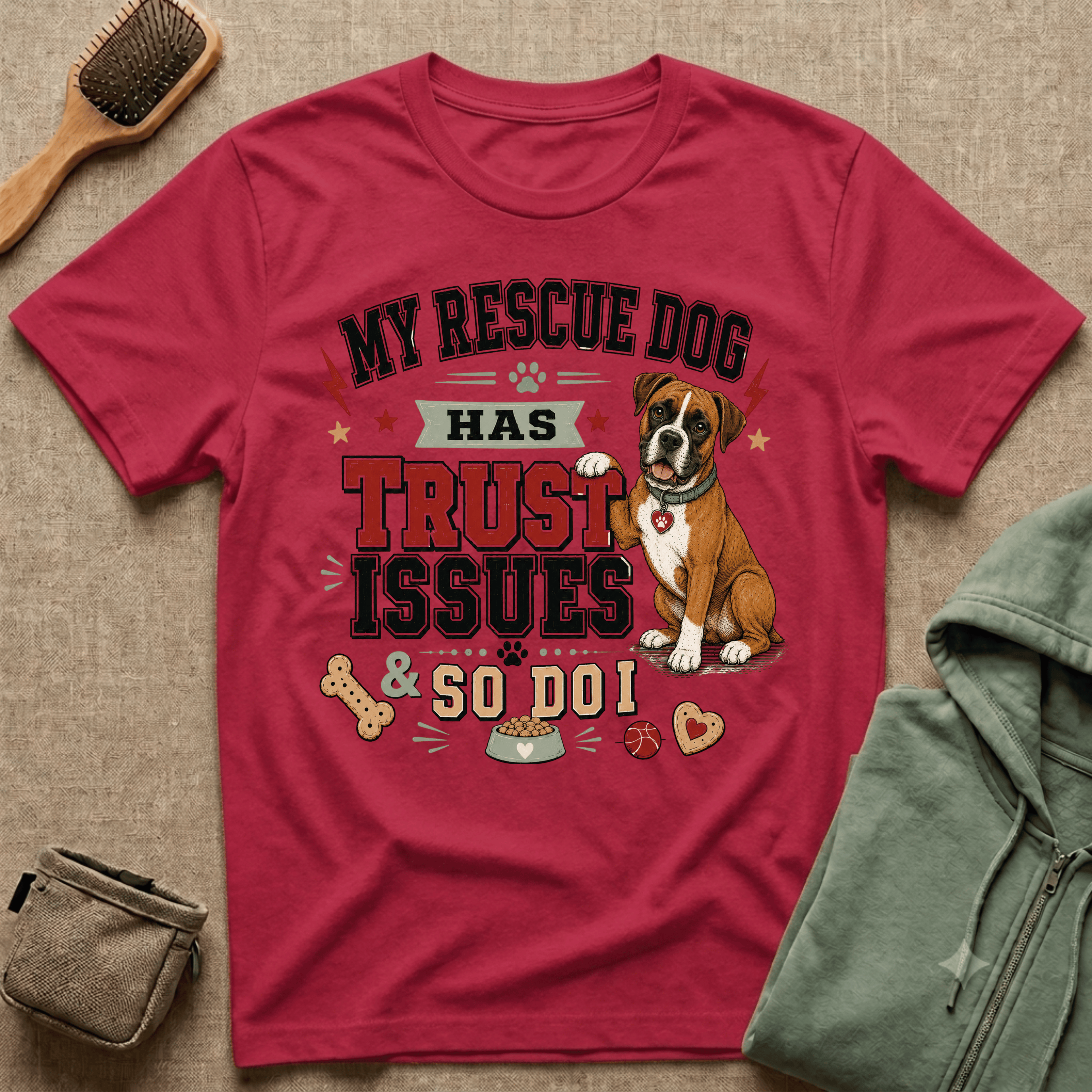 My Rescue Dog Has Trust Issues T-Shirt —Boxer Rescue Dog Owner Tee