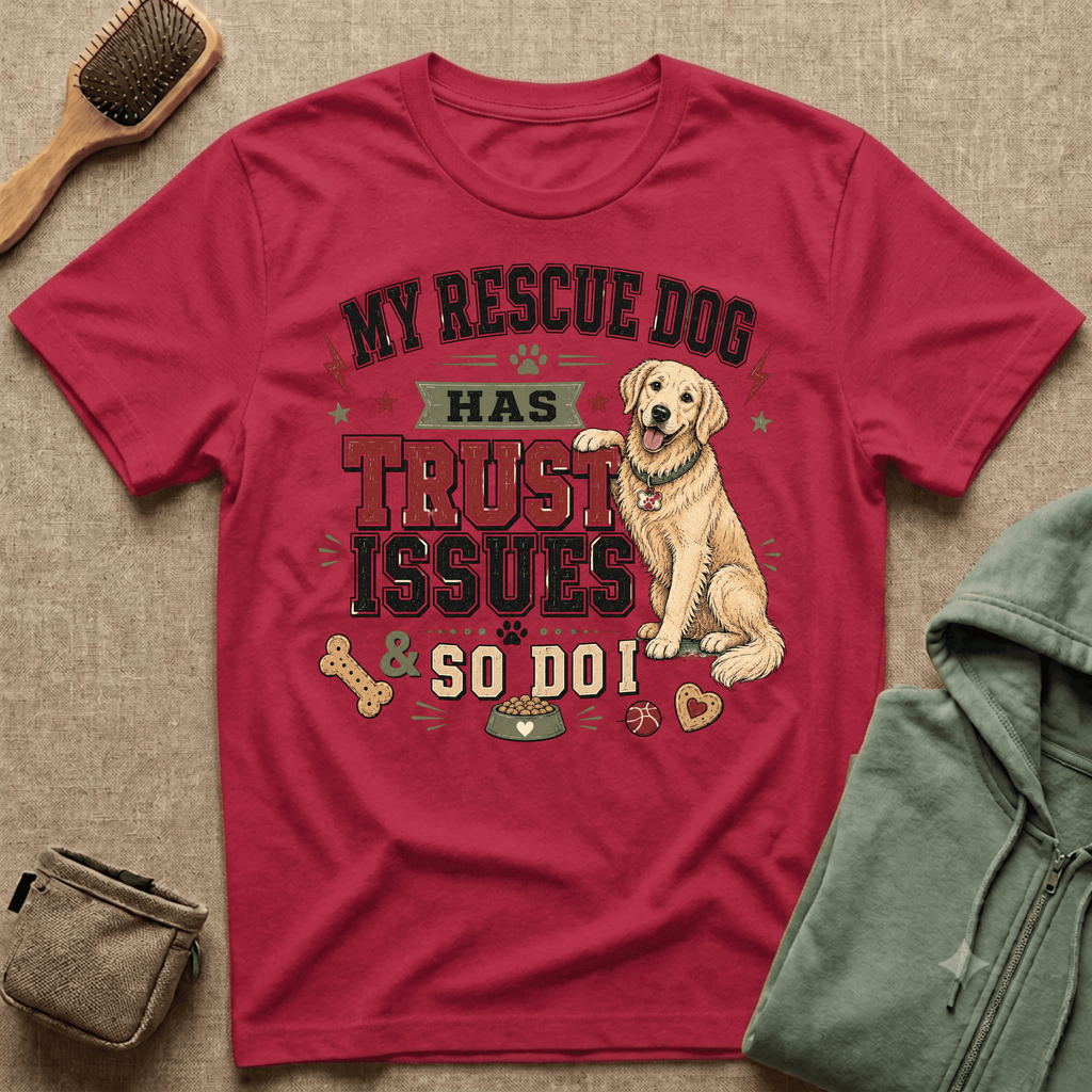 My Rescue Dog Has Trust Issues T-Shirt —Golden Retriever Rescue Dog Owner Tee