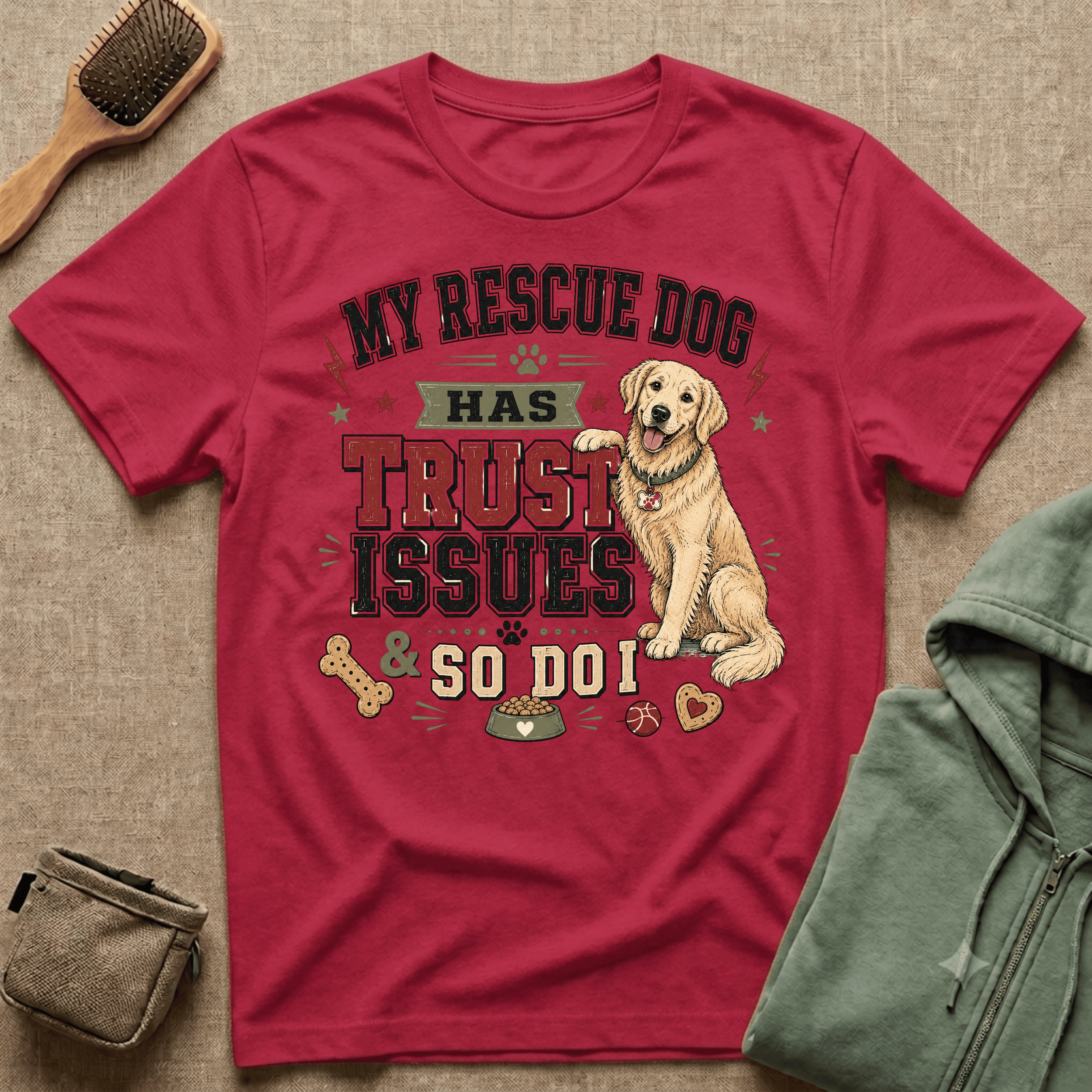 My Rescue Dog Has Trust Issues T-Shirt —Golden Retriever Rescue Dog Owner Tee