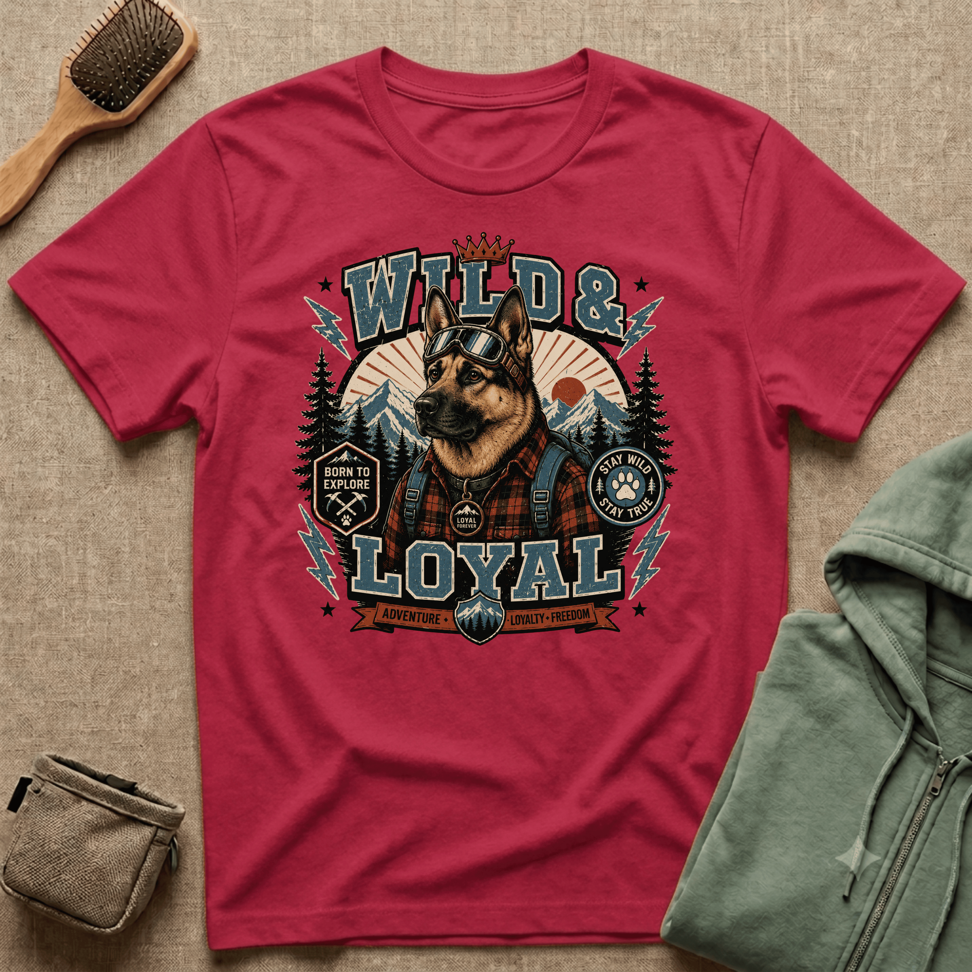 Wild & Loyal German Shepherd T-Shirt — Vintage Outdoor Dog Lover Tee