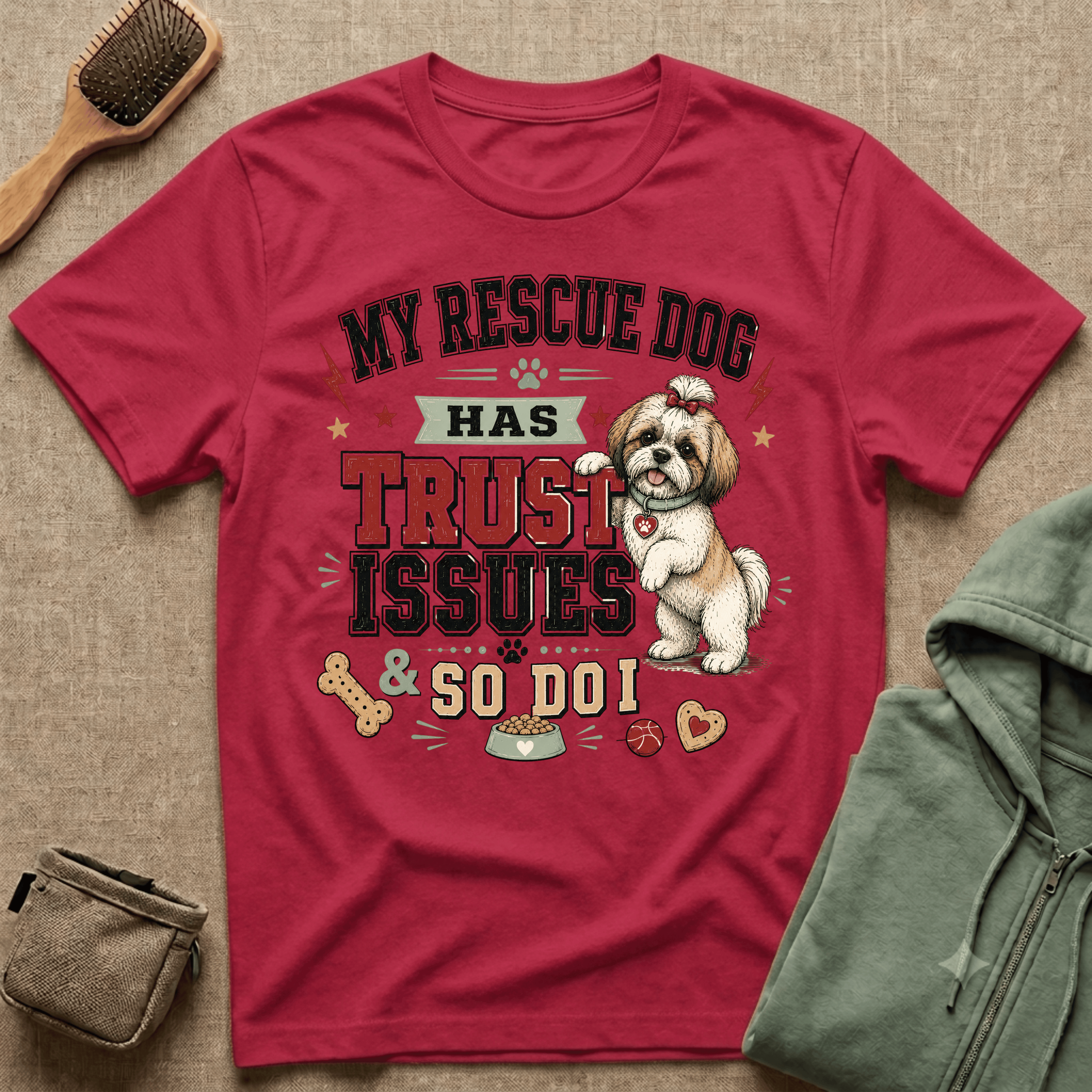 My Rescue Dog Has Trust Issues T-Shirt —Shih Tzu Rescue Dog Owner Tee