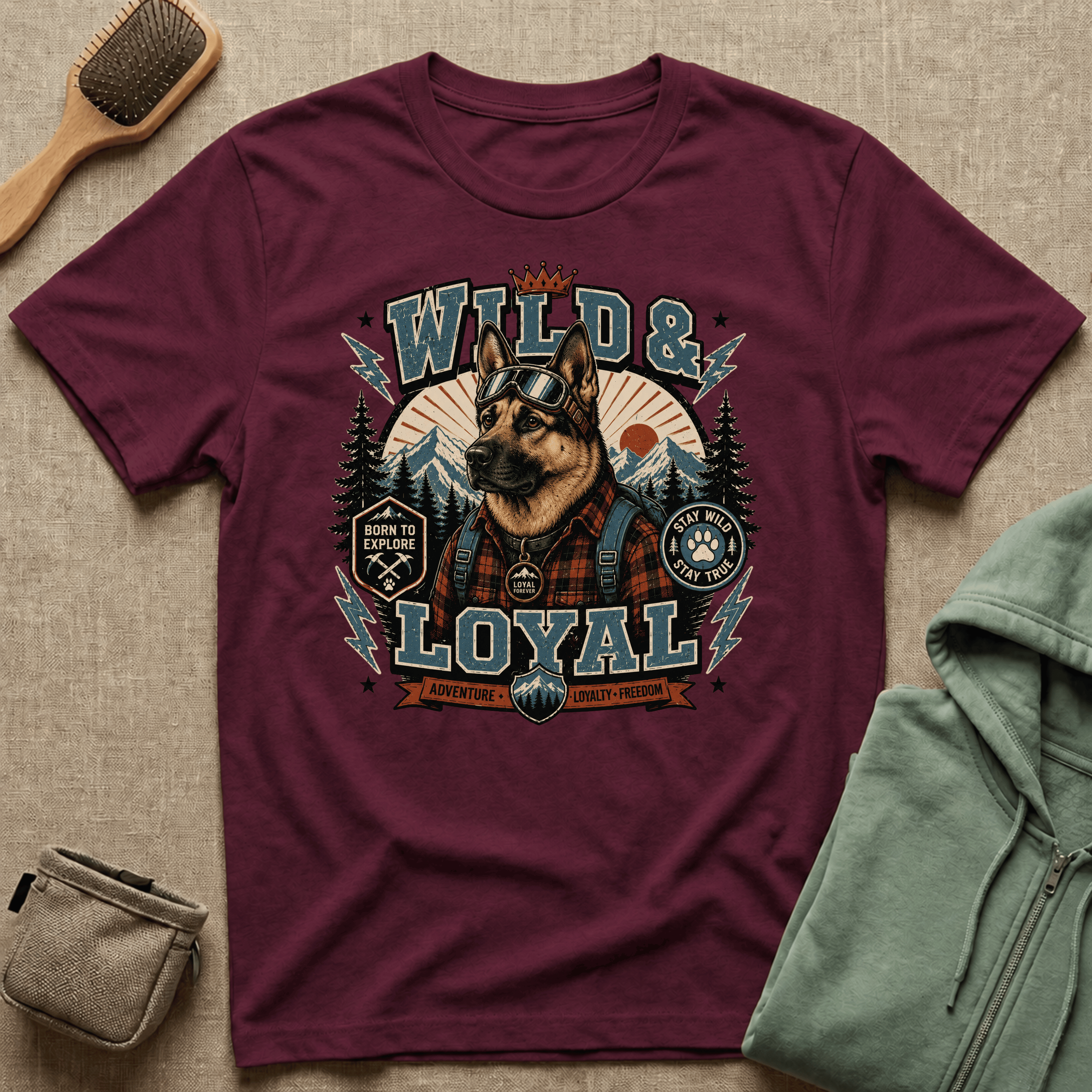 Wild & Loyal German Shepherd T-Shirt — Vintage Outdoor Dog Lover Tee