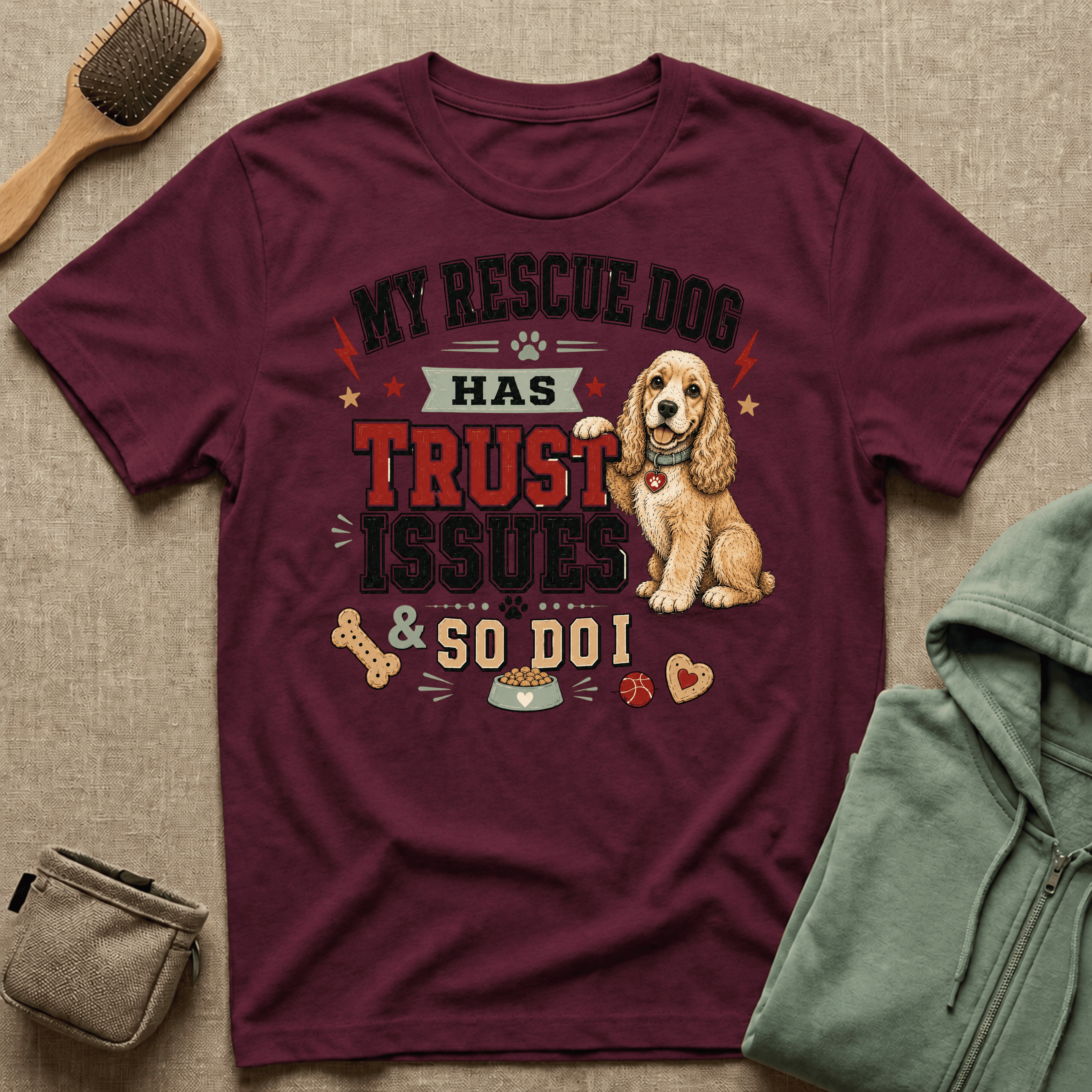 My Rescue Dog Has Trust Issues T-Shirt —Cocker Spaniel Rescue Dog Owner Tee