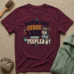 Rescue Dogs Judge Less Than People T-Shirt — Cute Schauzer Rescue Tee