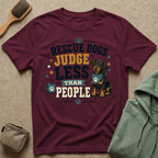 Rescue Dogs Judge Less Than People T-Shirt — Cute Dauschund Rescue Tee