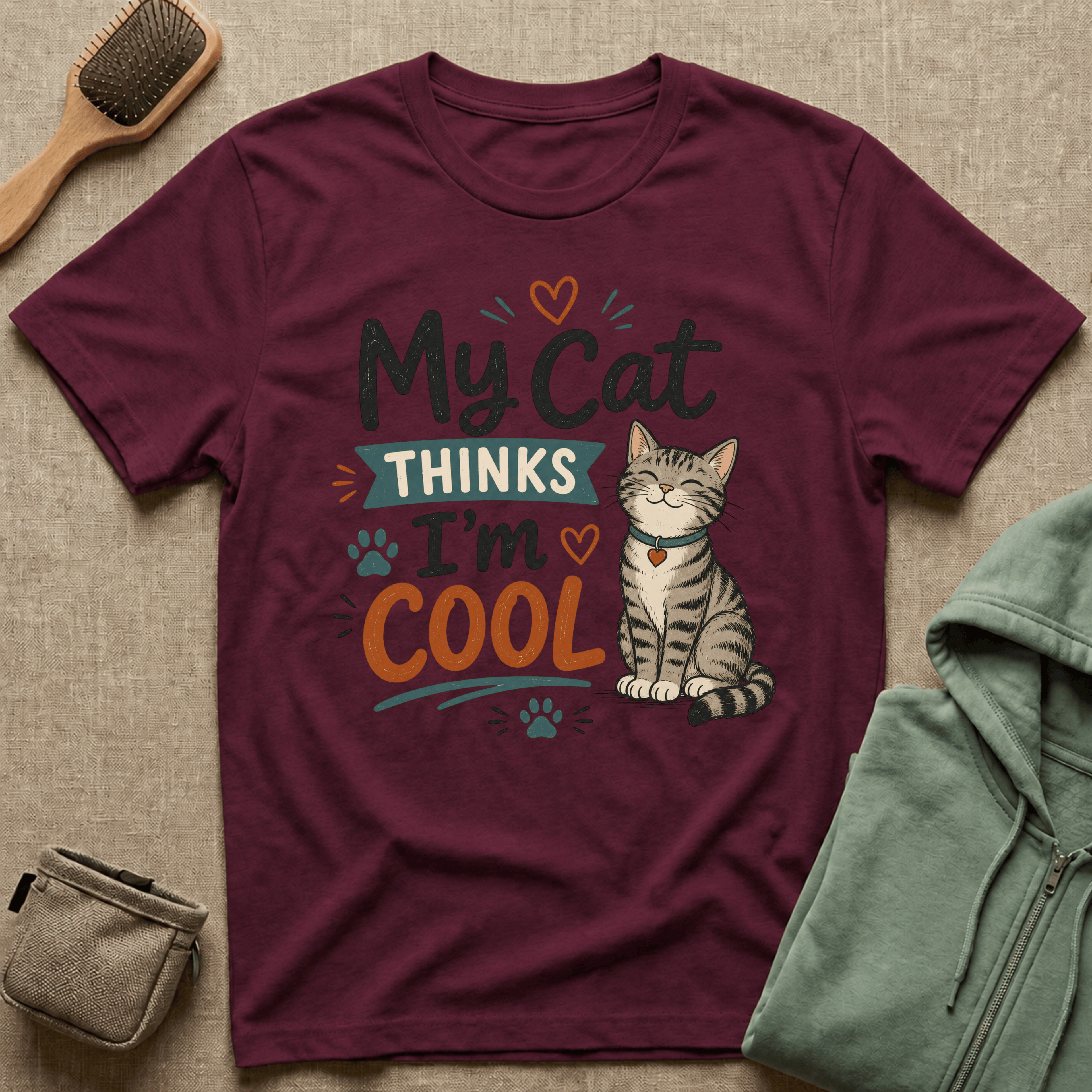 My Cat Thinks I’m Cool T-Shirt – Cute Cat Lover Graphic Tee