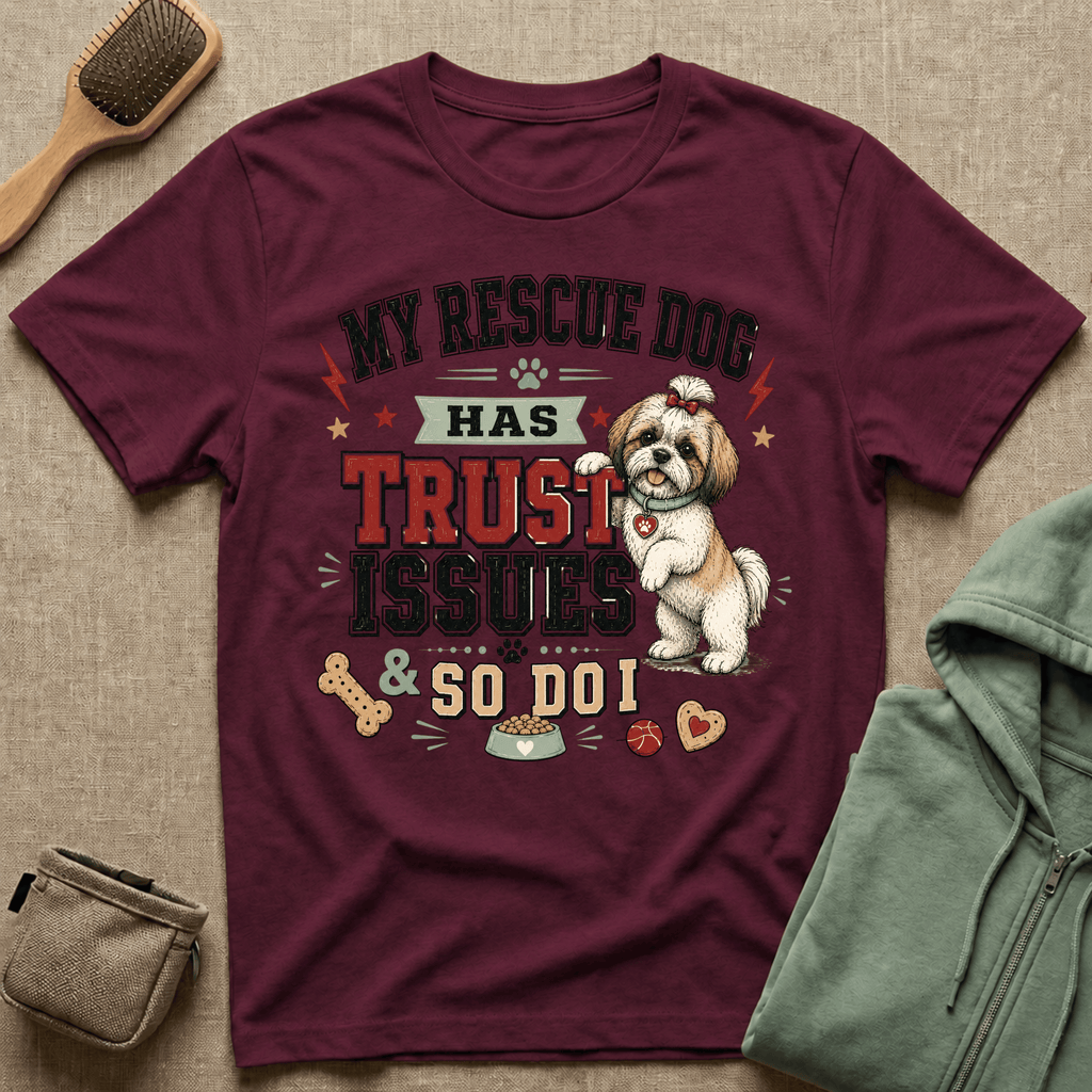 My Rescue Dog Has Trust Issues T-Shirt —Shih Tzu Rescue Dog Owner Tee