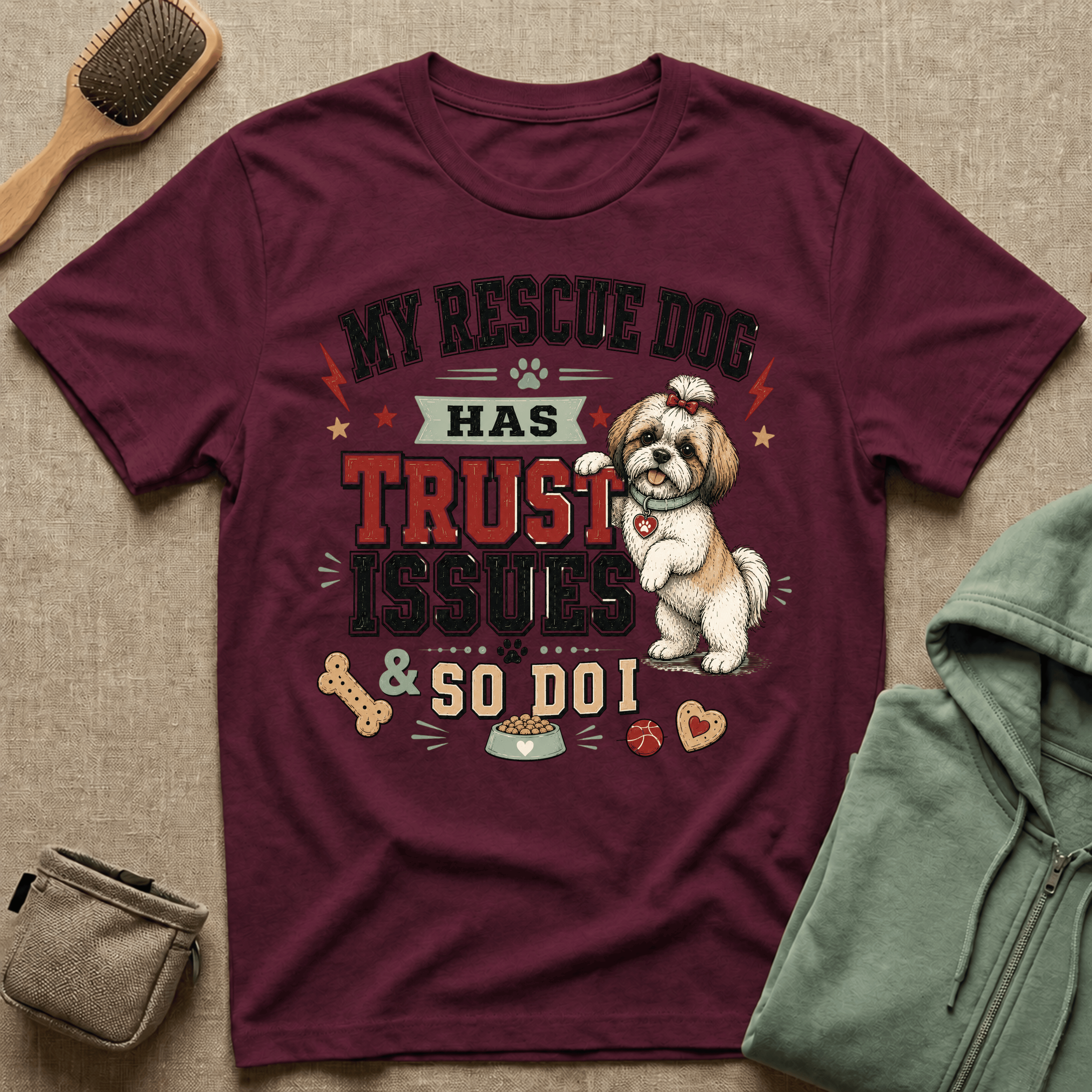 My Rescue Dog Has Trust Issues T-Shirt —Shih Tzu Rescue Dog Owner Tee