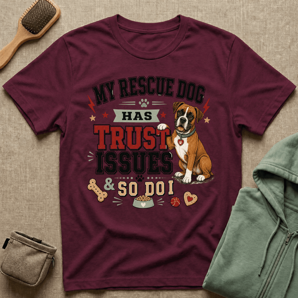 My Rescue Dog Has Trust Issues T-Shirt —Boxer Rescue Dog Owner Tee
