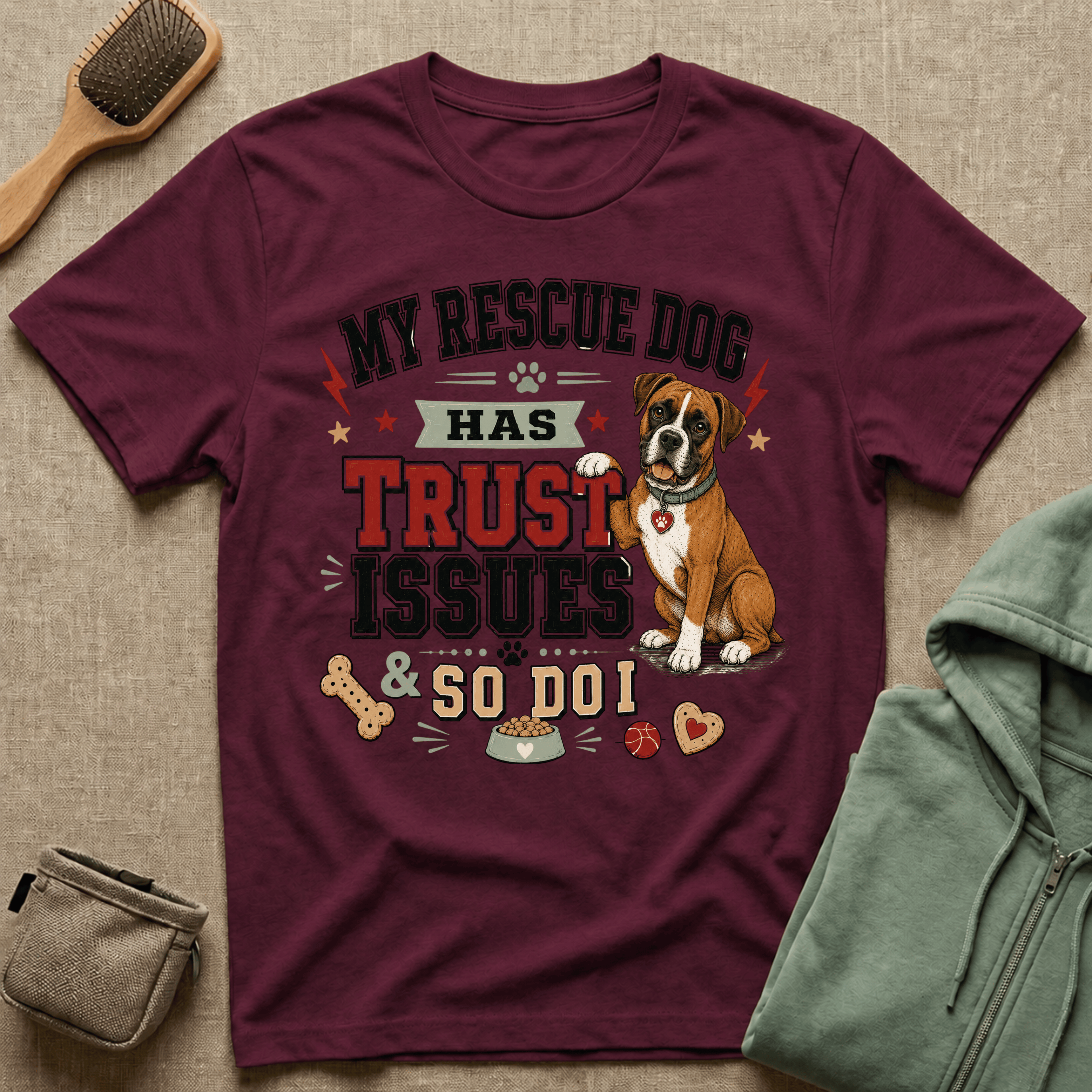 My Rescue Dog Has Trust Issues T-Shirt —Boxer Rescue Dog Owner Tee