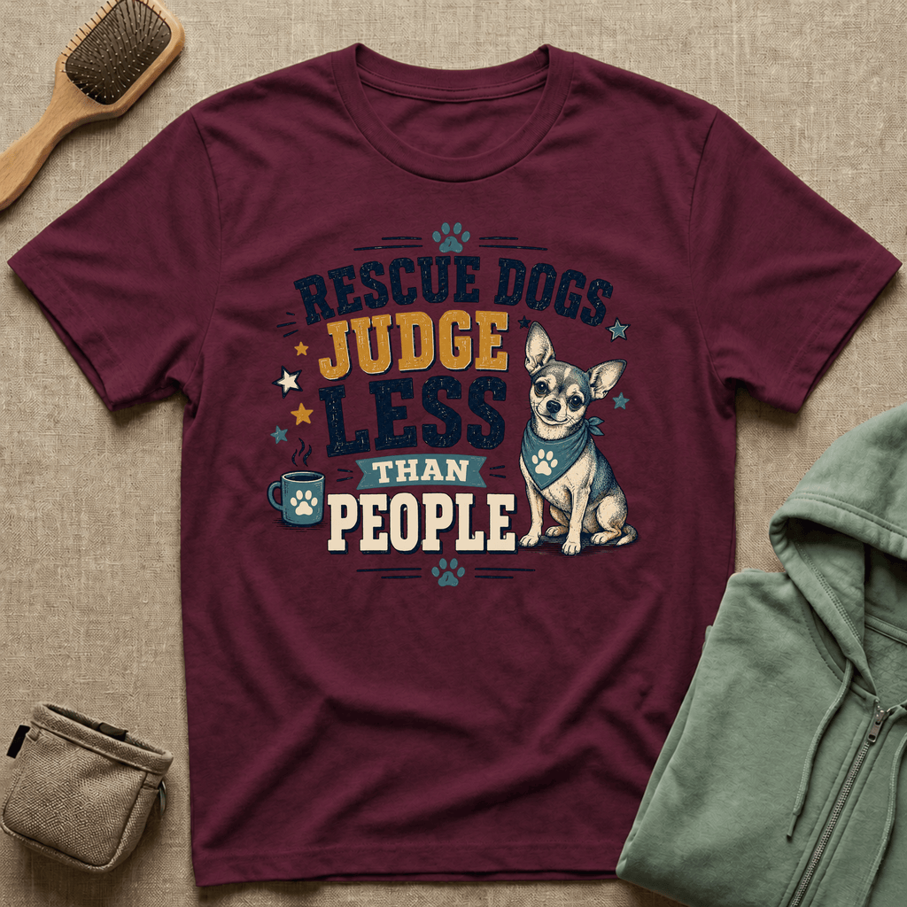 Rescue Dogs Judge Less Than People T-Shirt — Cute Chihuahua Rescue Tee