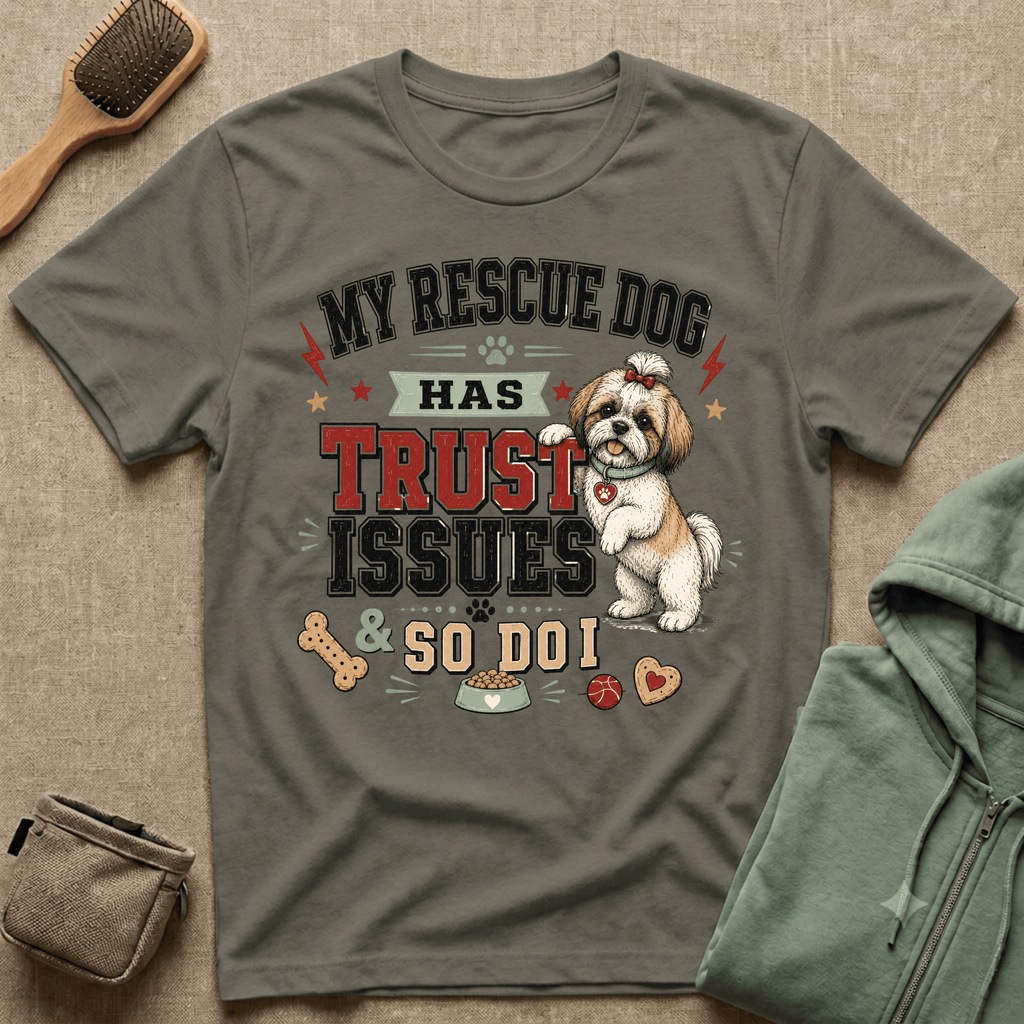 My Rescue Dog Has Trust Issues T-Shirt —Shih Tzu Rescue Dog Owner Tee