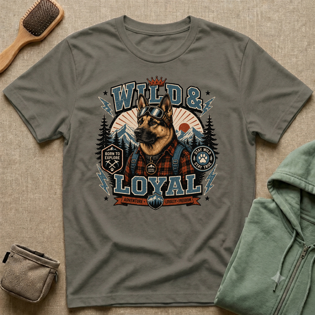 Wild & Loyal German Shepherd T-Shirt — Vintage Outdoor Dog Lover Tee