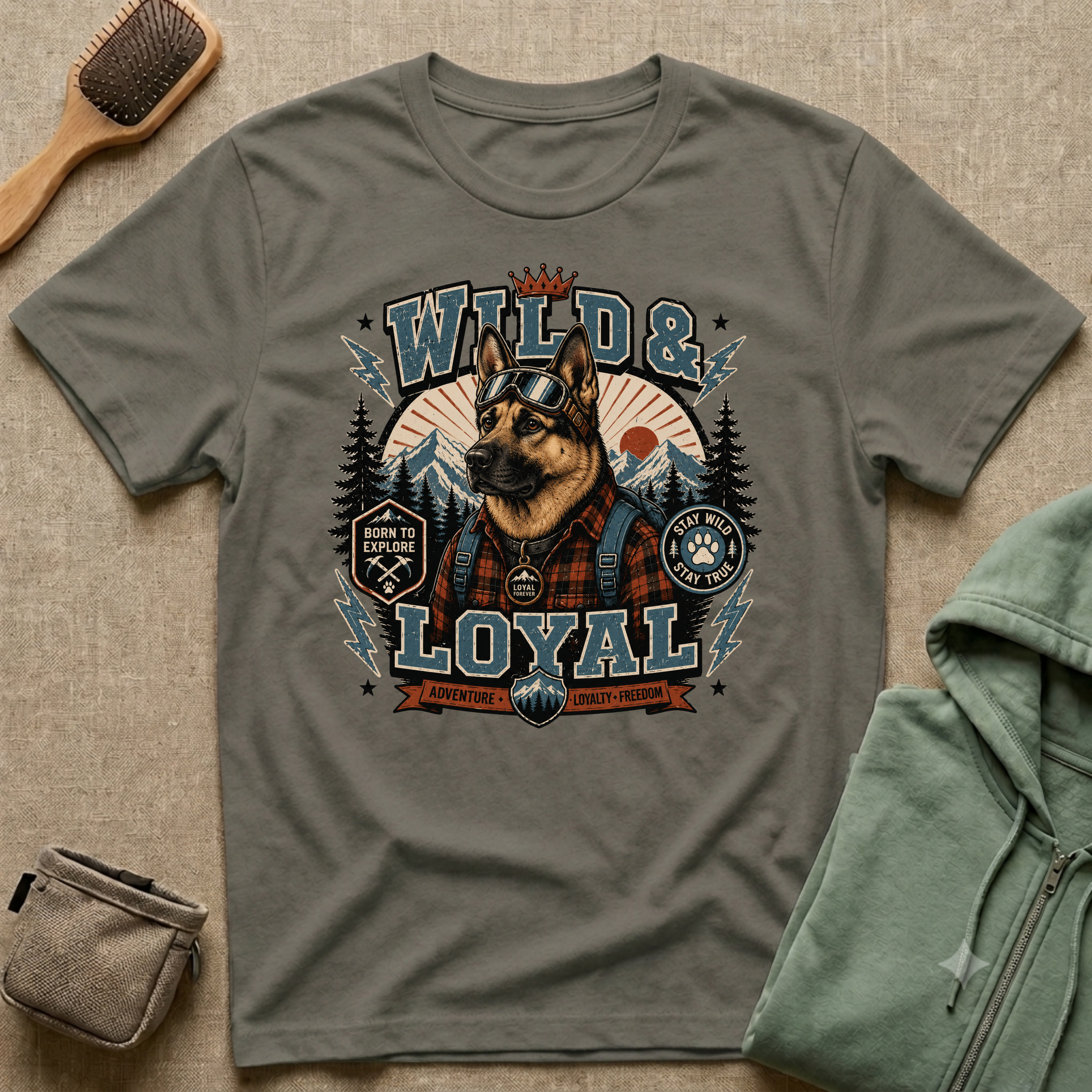 Wild & Loyal German Shepherd T-Shirt — Vintage Outdoor Dog Lover Tee